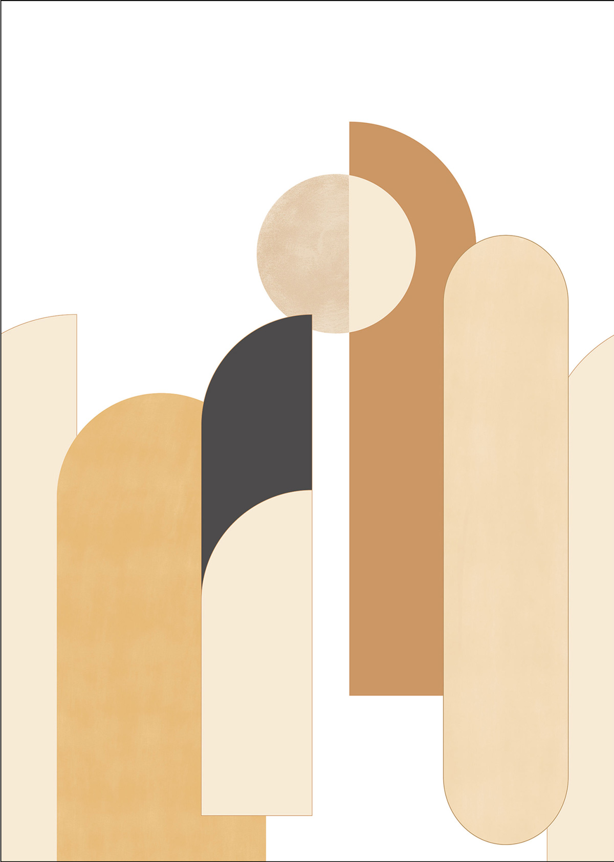 Papier peint panoramique Géométrique Periphery beige M - Outlines de Casélio | Réf. OTLS105080103