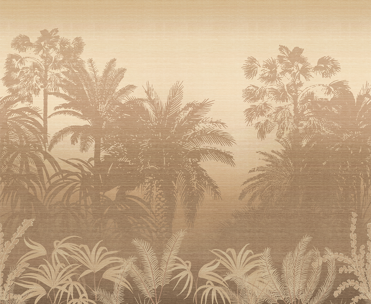 Papier peint panoramique Jungle Awarra taupe - A, B et C H260 - Amazone de Masureel | Réf. MAS-DGZON104X-260