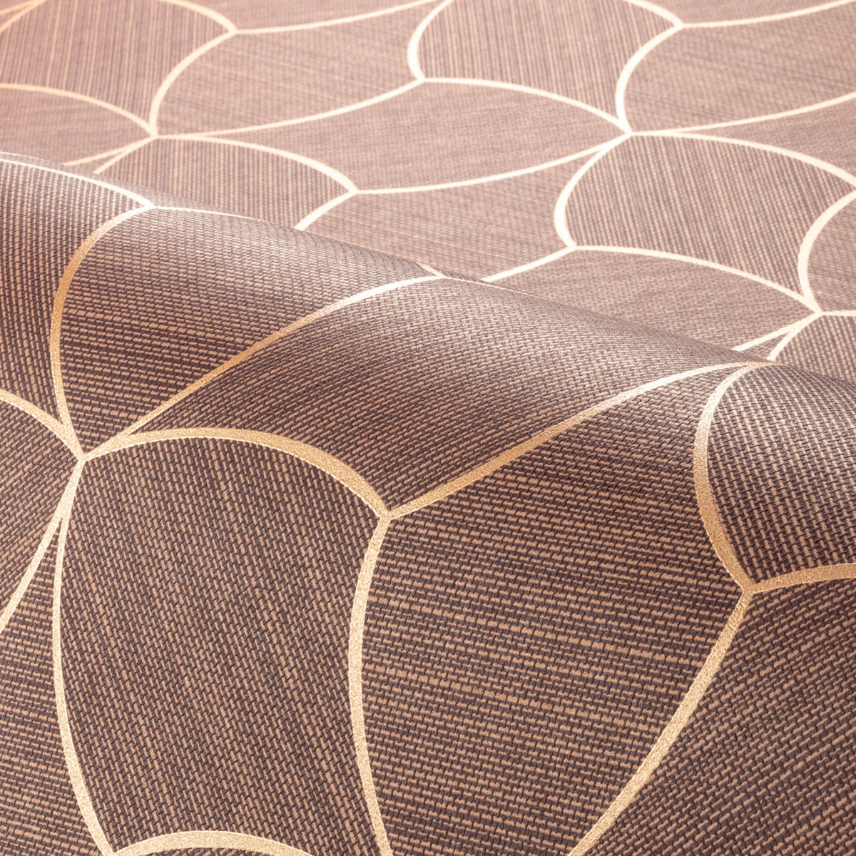 Papier peint Écailles Géométriques Tressana pourpre doré - Tressora de Casamance | Réf. CAS-76943976