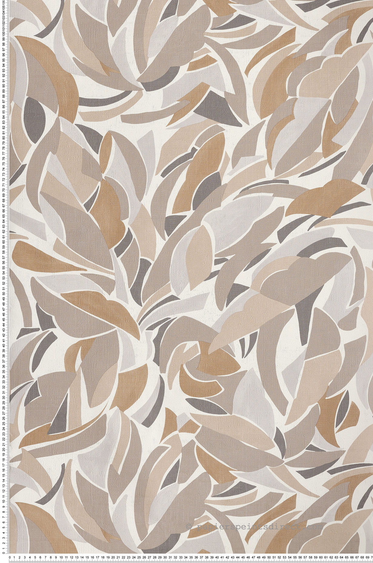 Papier peint Collage Floral blanc et gris - L'Atelier de Casamance | Réf. CAS-75553466