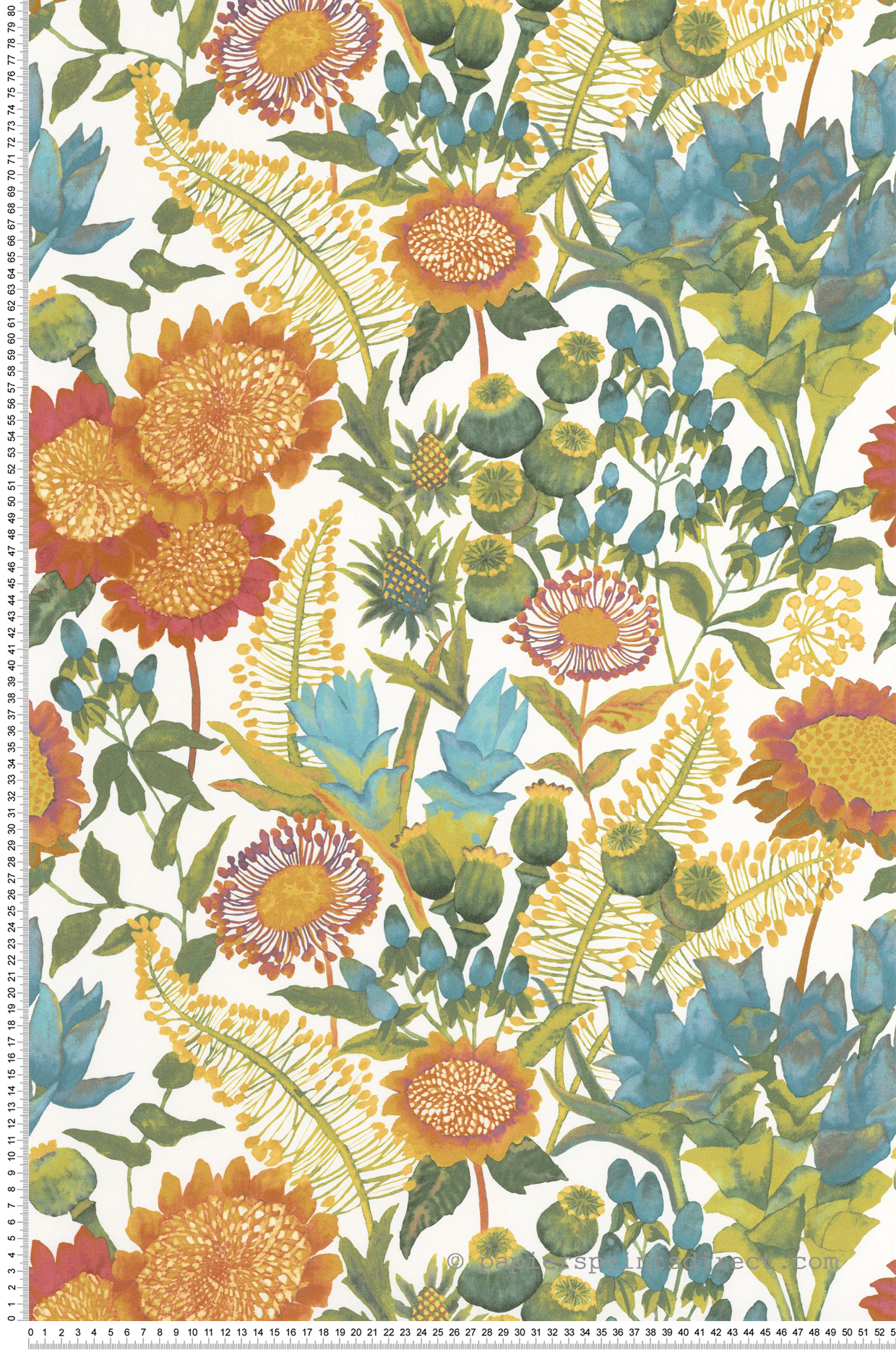 Papier peint Fleur Saint Paul de Vence vert fuchsia - Echappée Belle de Casadéco | Réf. ECHA89816472