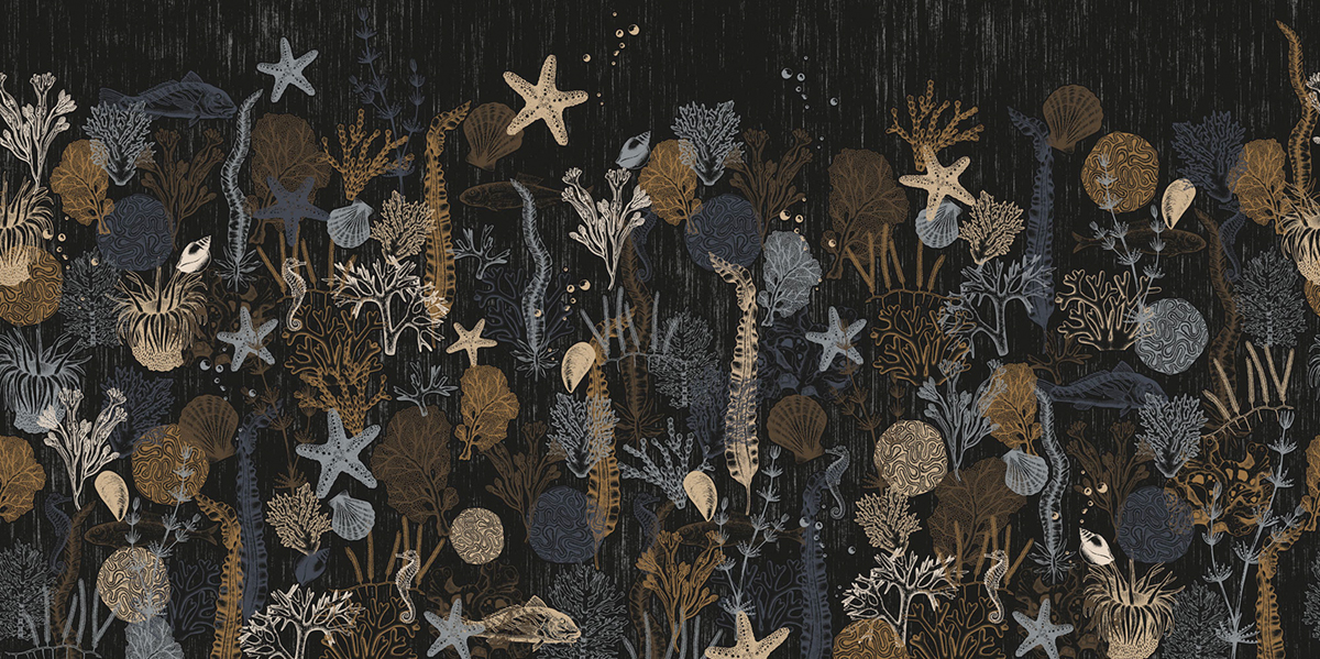 Papier peint panoramique Aquarium Deep Delight noir - Papier Peint Komar Infinity 2