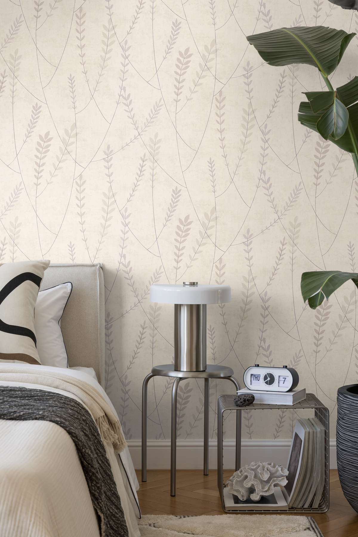 Papier peint Scandinave Plumeria gris - Nordic Feeling d'A.S. Création