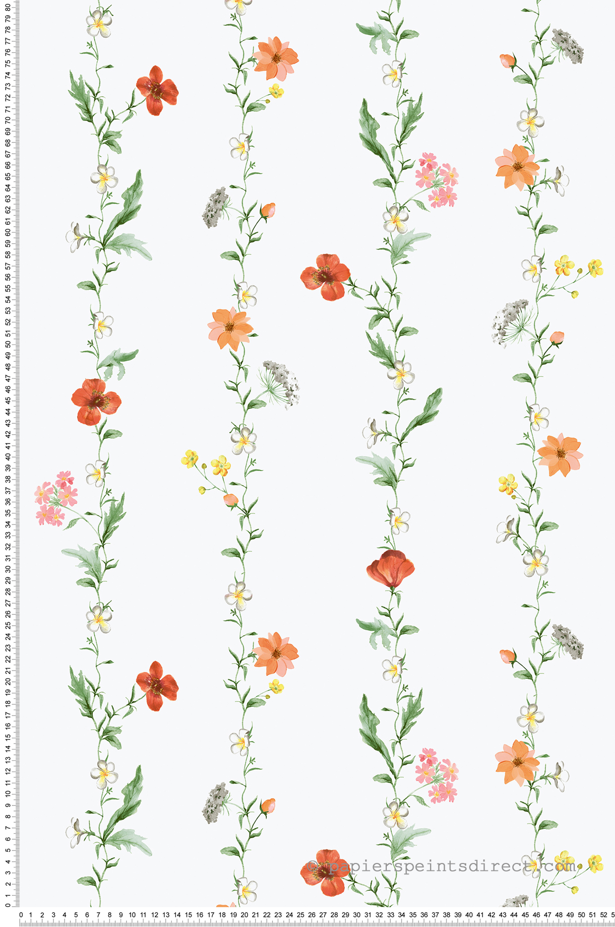 Papier peint Farandole de Fleurs des Prés multicolore - Romance de Lutèce | Réf. LTC-19024