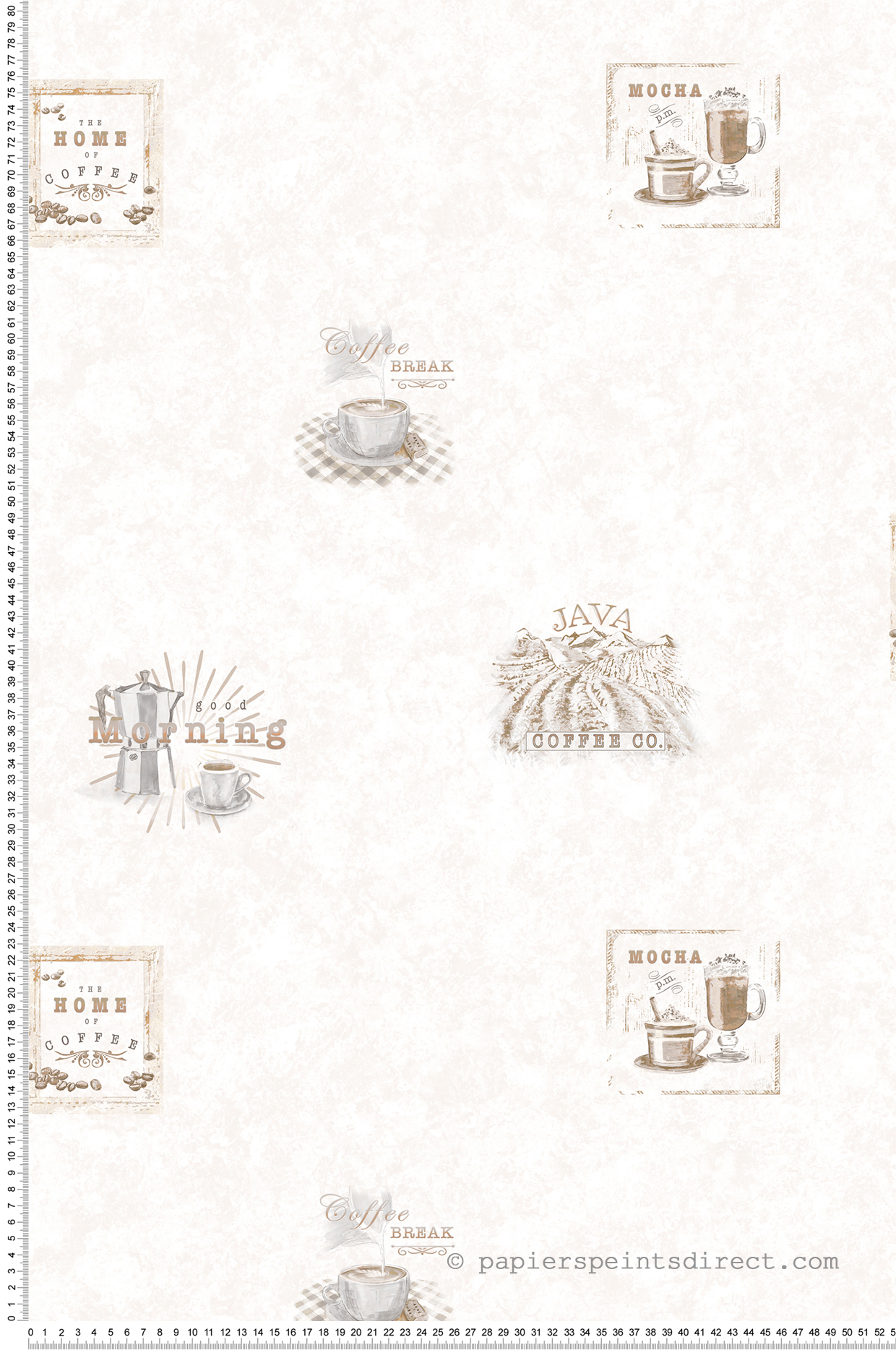 Papier peint Pause Café beige - Cuisine Fraicheur 6 de Lutèce | Réf. LTC-G45414