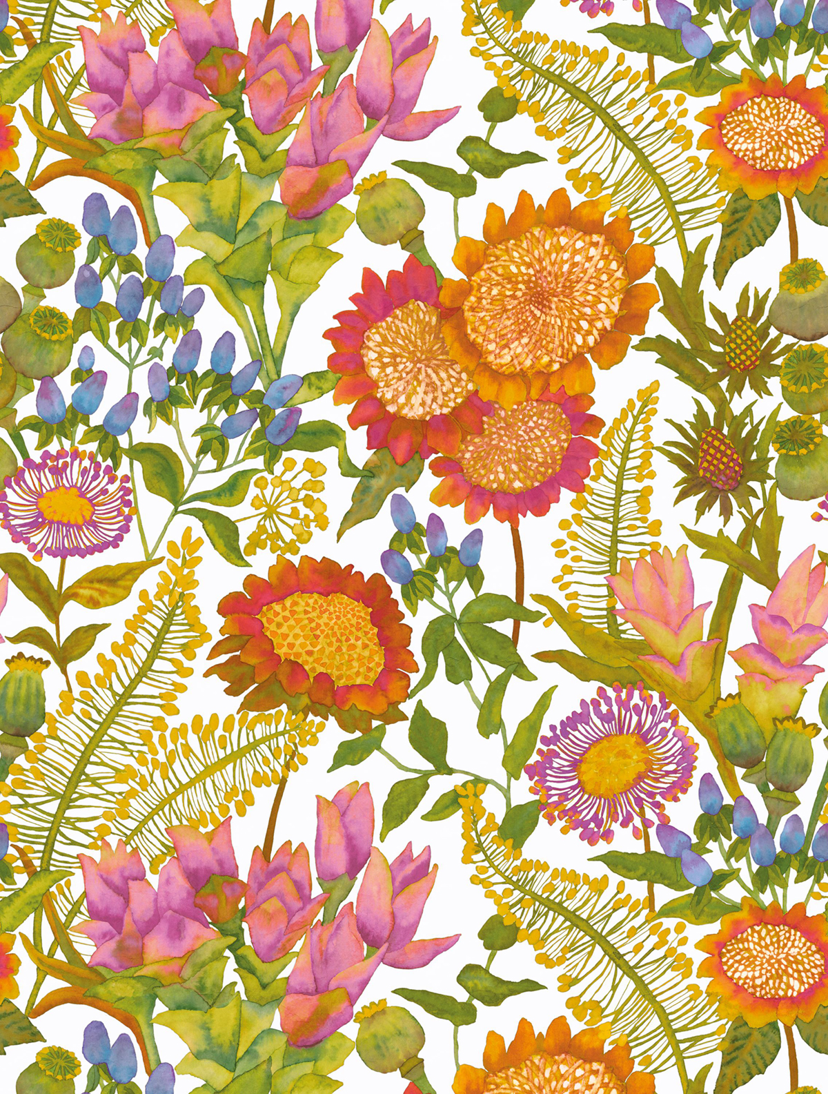 Papier peint panoramique Fleur Baux de Provence multicouleurs M 210X280 - Echappée Belle Casadéco | Réf. ECHA89877317