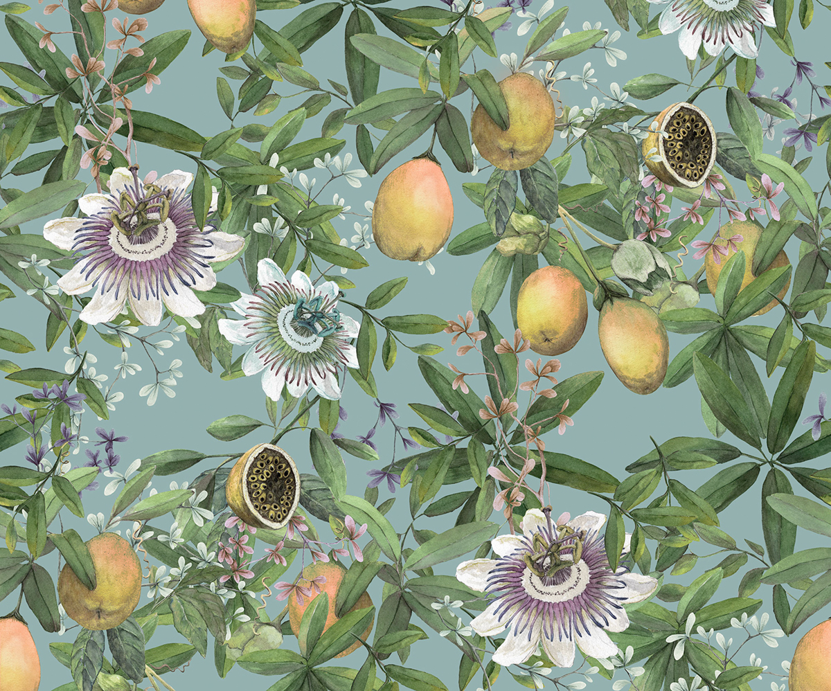 Papier peint panoramique Fleur Passion Bellezza - Papier peint Komar Pure 2