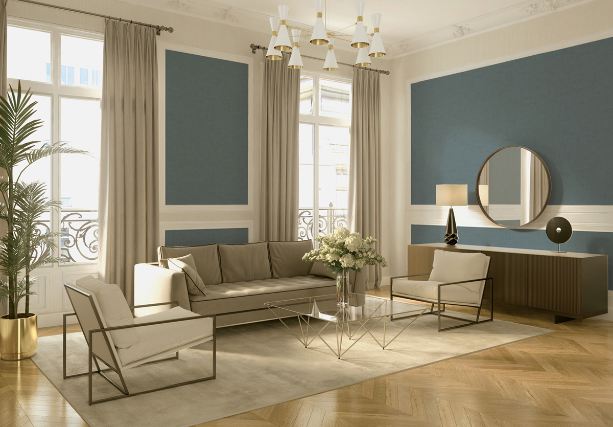 Papier peint Uni Texture Expansée vert de gris - Jade 2 d'A.S. Création | Réf. AS-395039