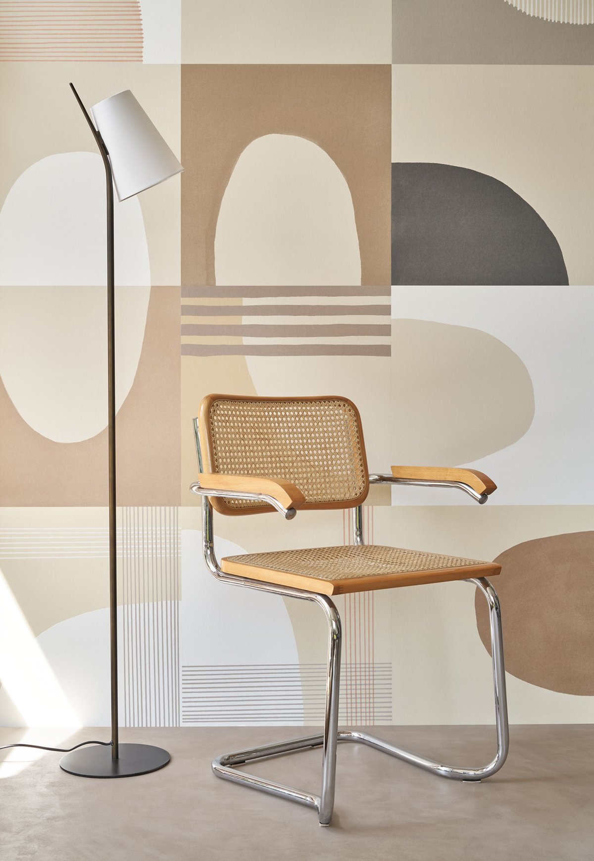 Papier peint Pop Art Graphique beige camel - Milano Sixties de Casadéco AMB2| Réf. MISI89371331