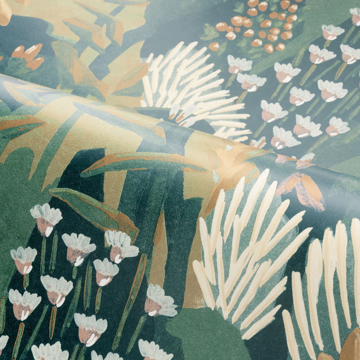 Papier peint Jardin Fleuri Erica vert rose - Jardin Félicia de Casamance AMB3| Réf. CAS-76570304