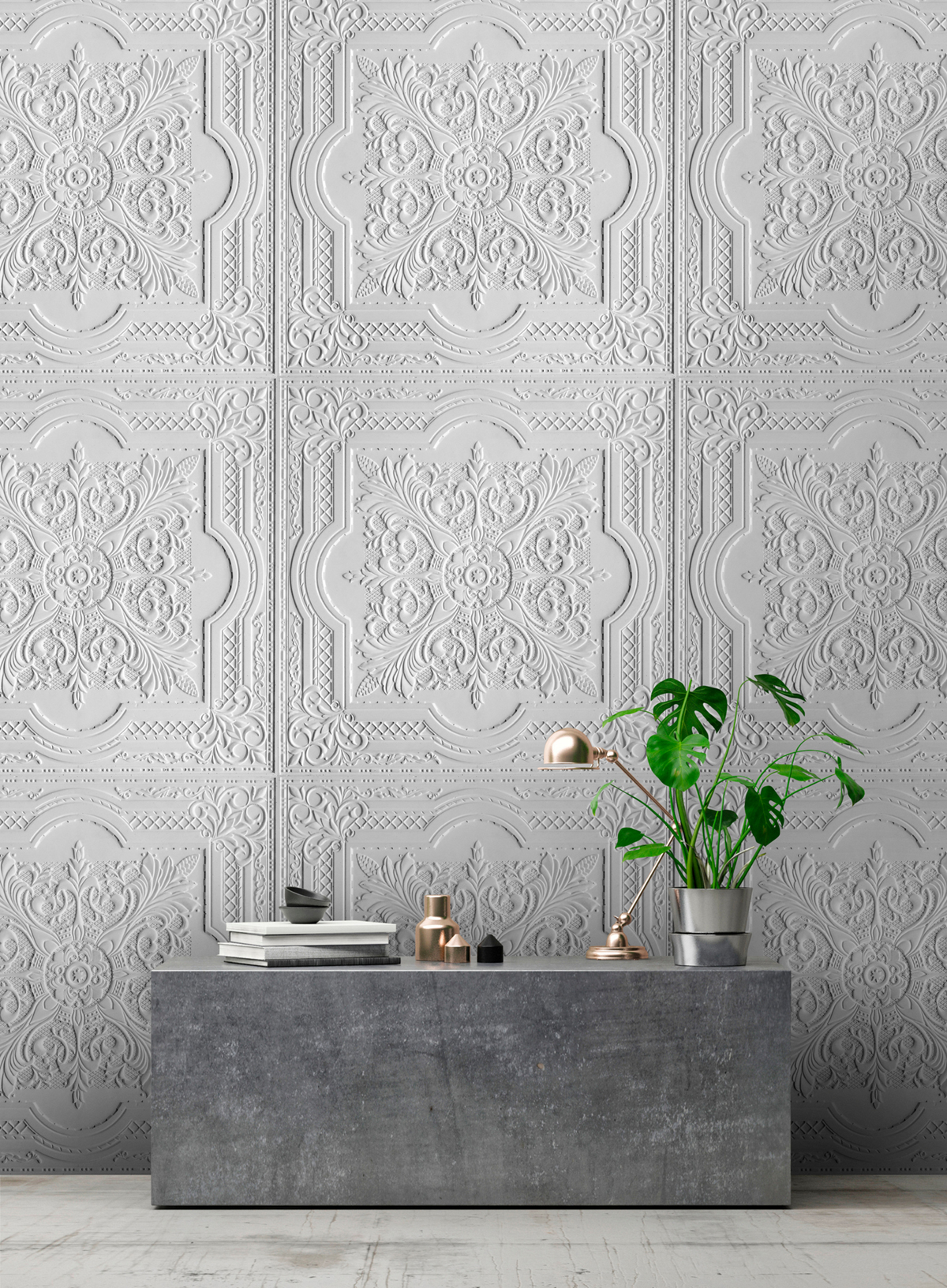 Papier peint panoramique Moulures Stucco 1 - AMB Référence DD110756 - Intissé 200g/m2 - Standard 400 x 270