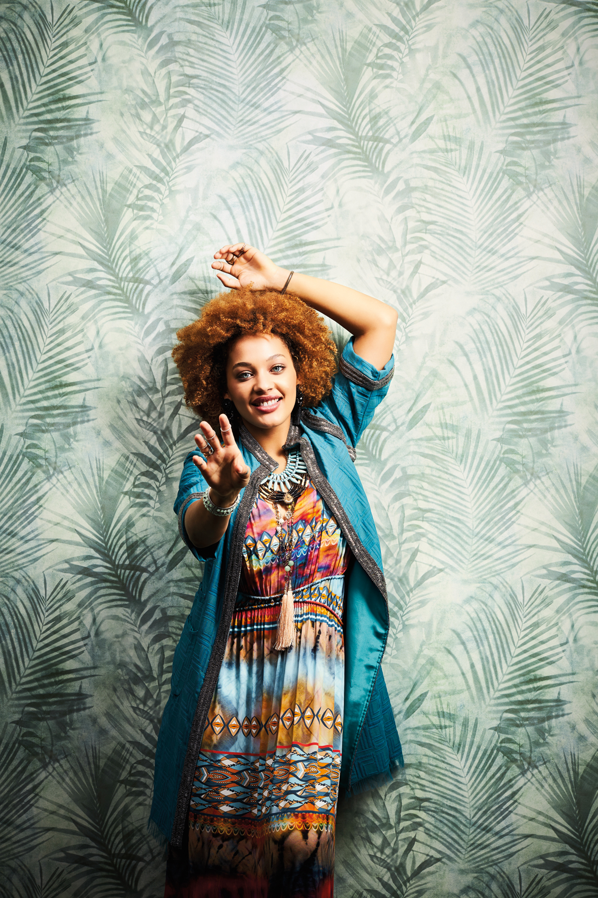 Papier Peint Palme bleu vert - New Studio 2.0 Ed. II de AS Création AMB | Réf. SP15340