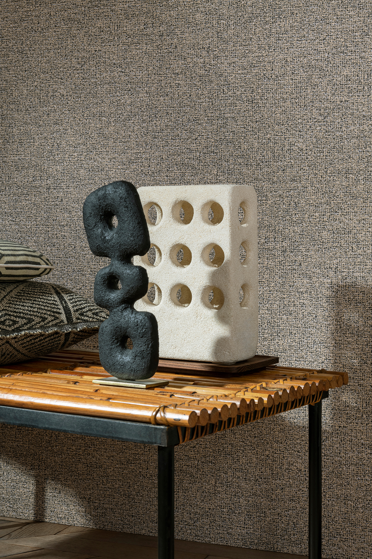 Papier peint Faux Uni Tacheté beige gris - Merida de Montecolino | Réf. MC-BA26022