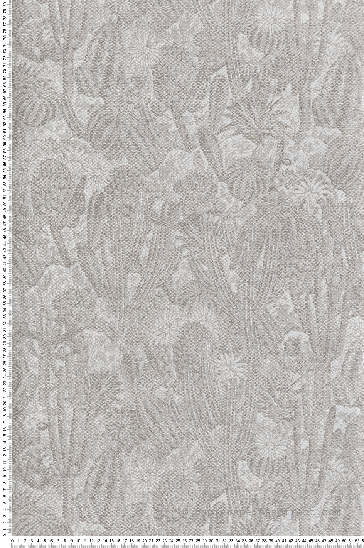 Papier peint Cactus Exotique grège nacré - Havana de Masureel | Réf. MAS-HAV202