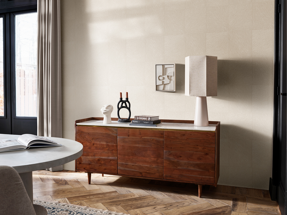 Papier peint Géométrique Nature blanc - Explore de Lutèce AMB | LTC-EXP570