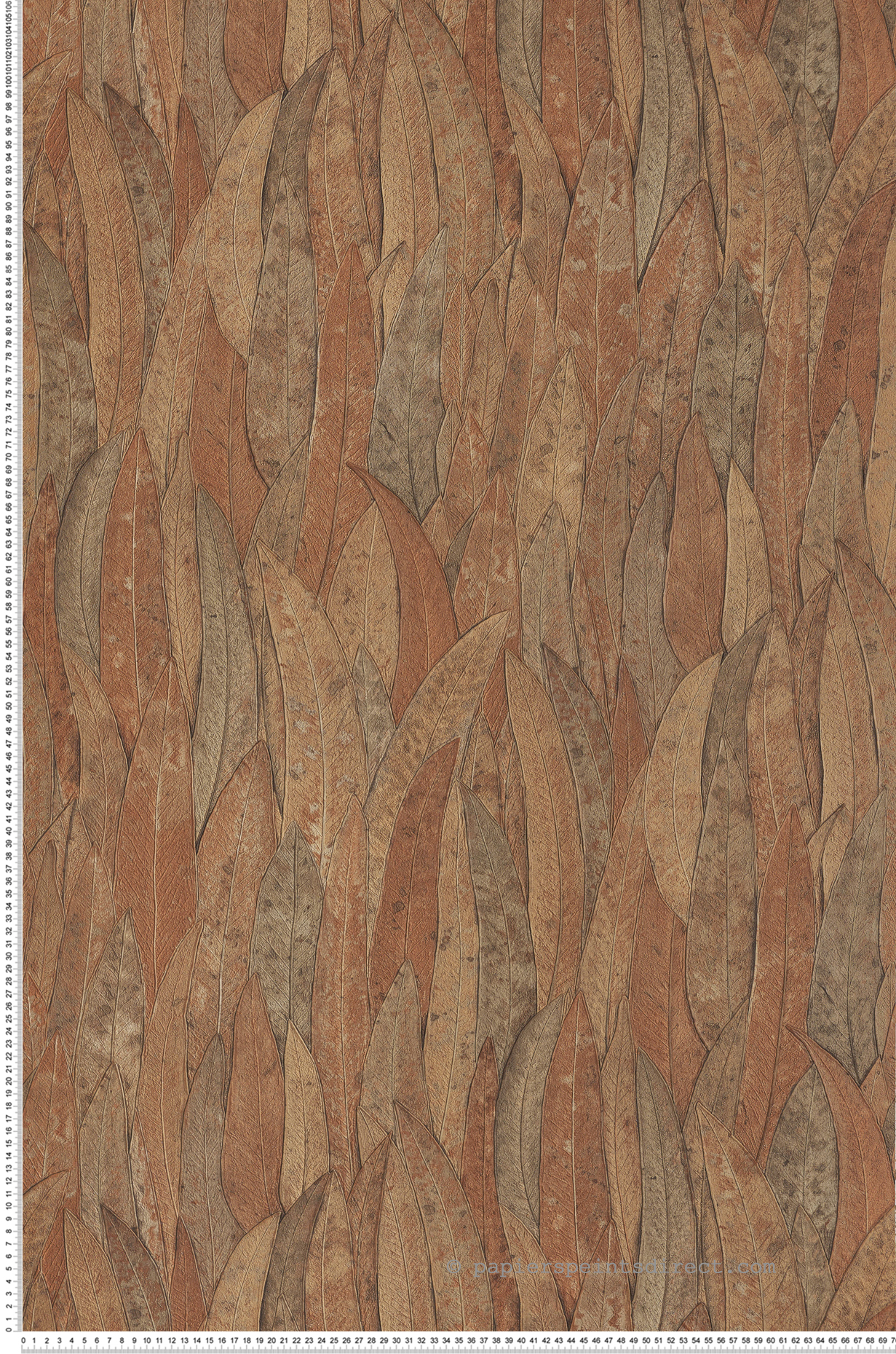Papier peint Feuille Neluwa terracotta - Golfe du Bengale de Casamance | Réf. CAS-75961426