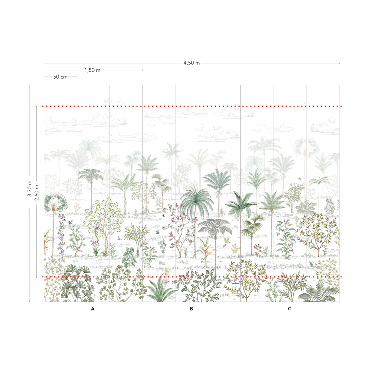 Papier peint panoramique Jungle Sur la route de Samarcande Naturel A+B+C - 1/2/3/4/5/6/7/8/9 AMBr - Isidore Leroy