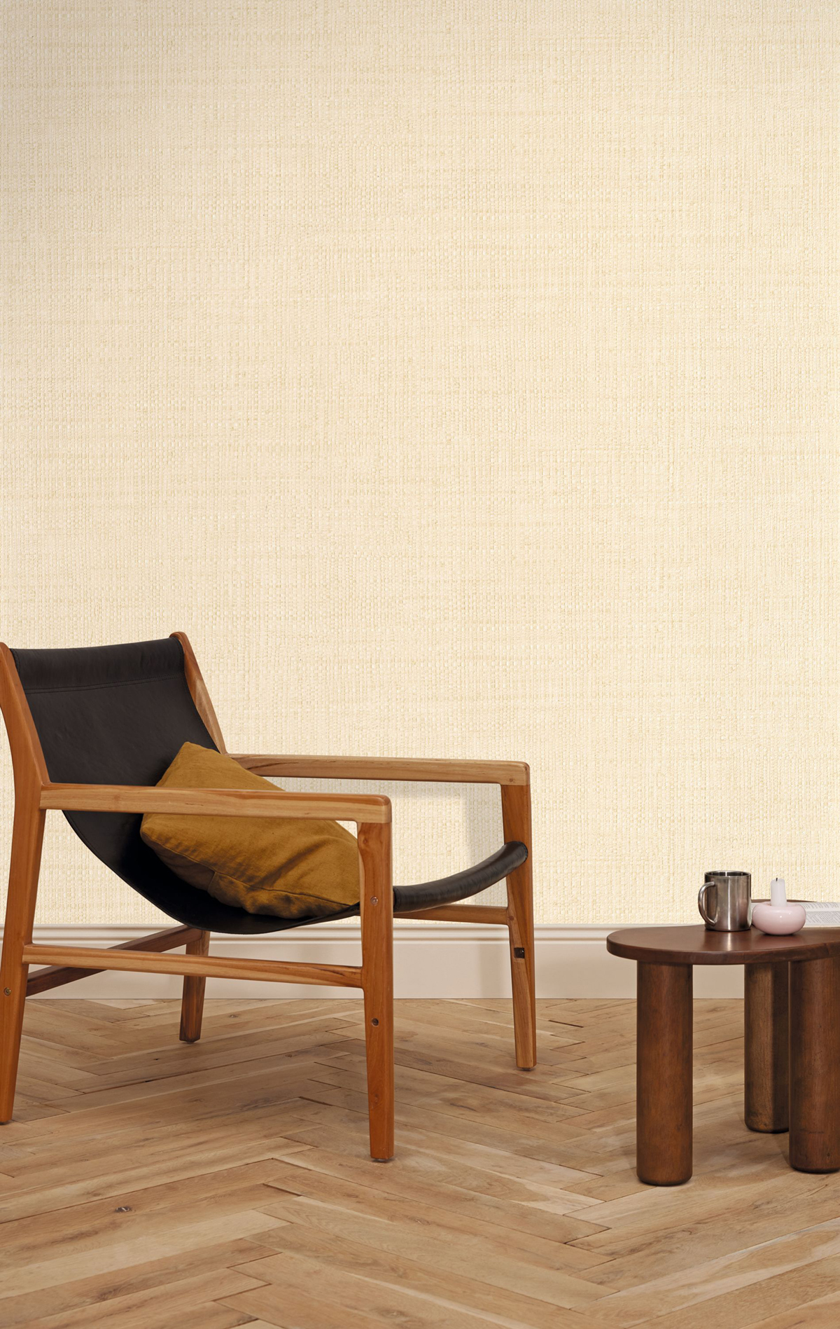 Papier peint Raphia Tissé beige crème - Matières de Casélio | Réf. MMT105971150