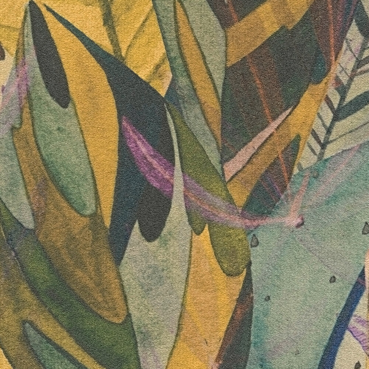 Papier peint Feuillage Ethnique moutarde - Anna D'Andrea d'A.S. Création AMB3| Réf. AS-782201