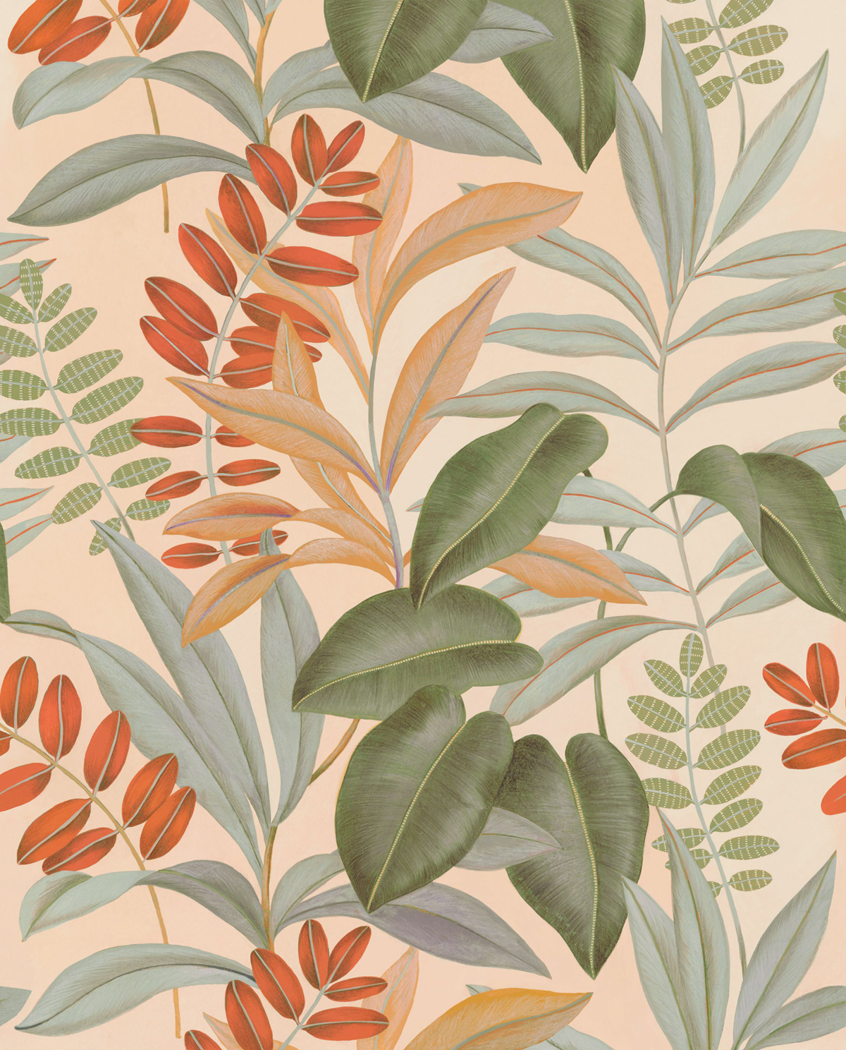 Papier peint panoramique Feuillages Avignon vert multicouleurs 250X310 - Color Box 3 de Casélio | Réf. CB3105901402