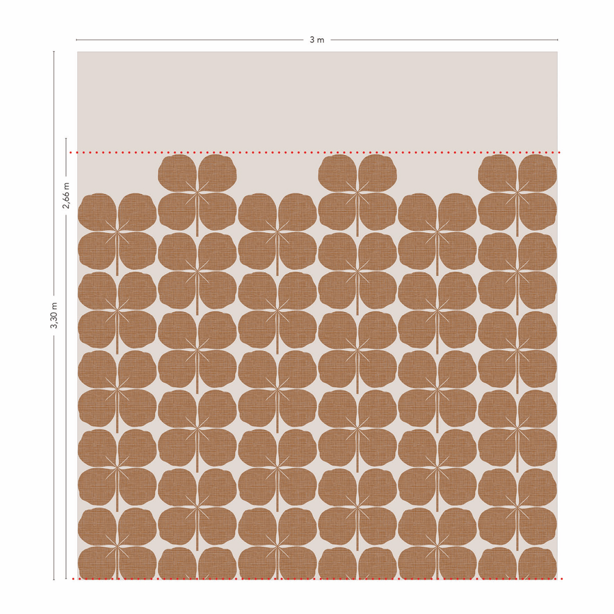 Papier peint panoramique Trèfle à 4 Feuilles Bonheur Teck A+B - 1/2/3/4/5/6 AMBr - Isidore Leroy