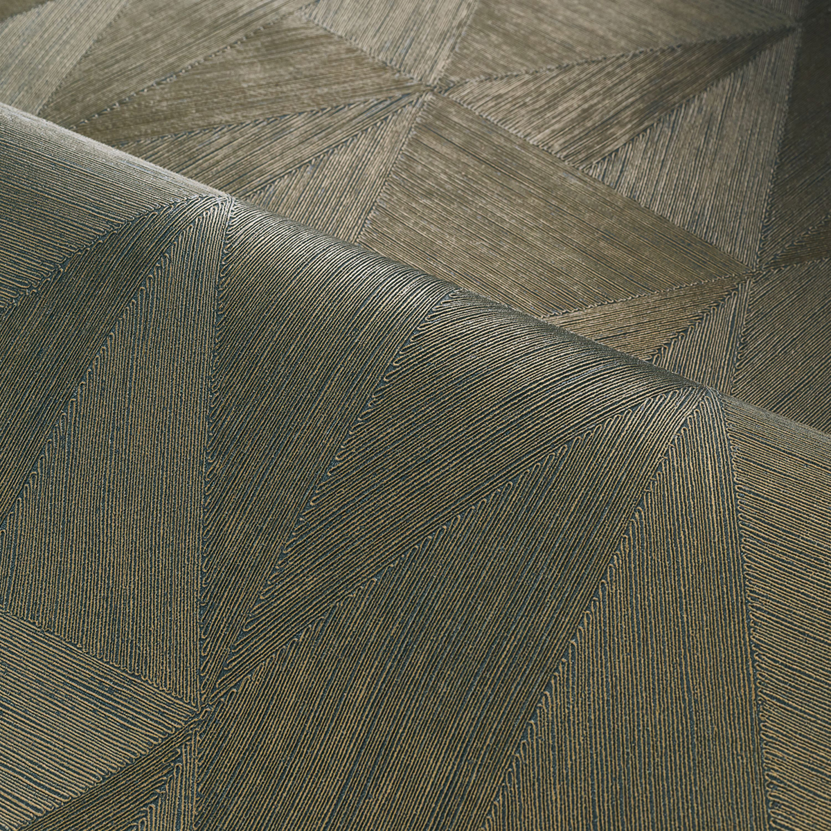 Papier peint Géométrique Parangon vert émeraude doré - Métal de Casamance | Réf. CAS-75771120