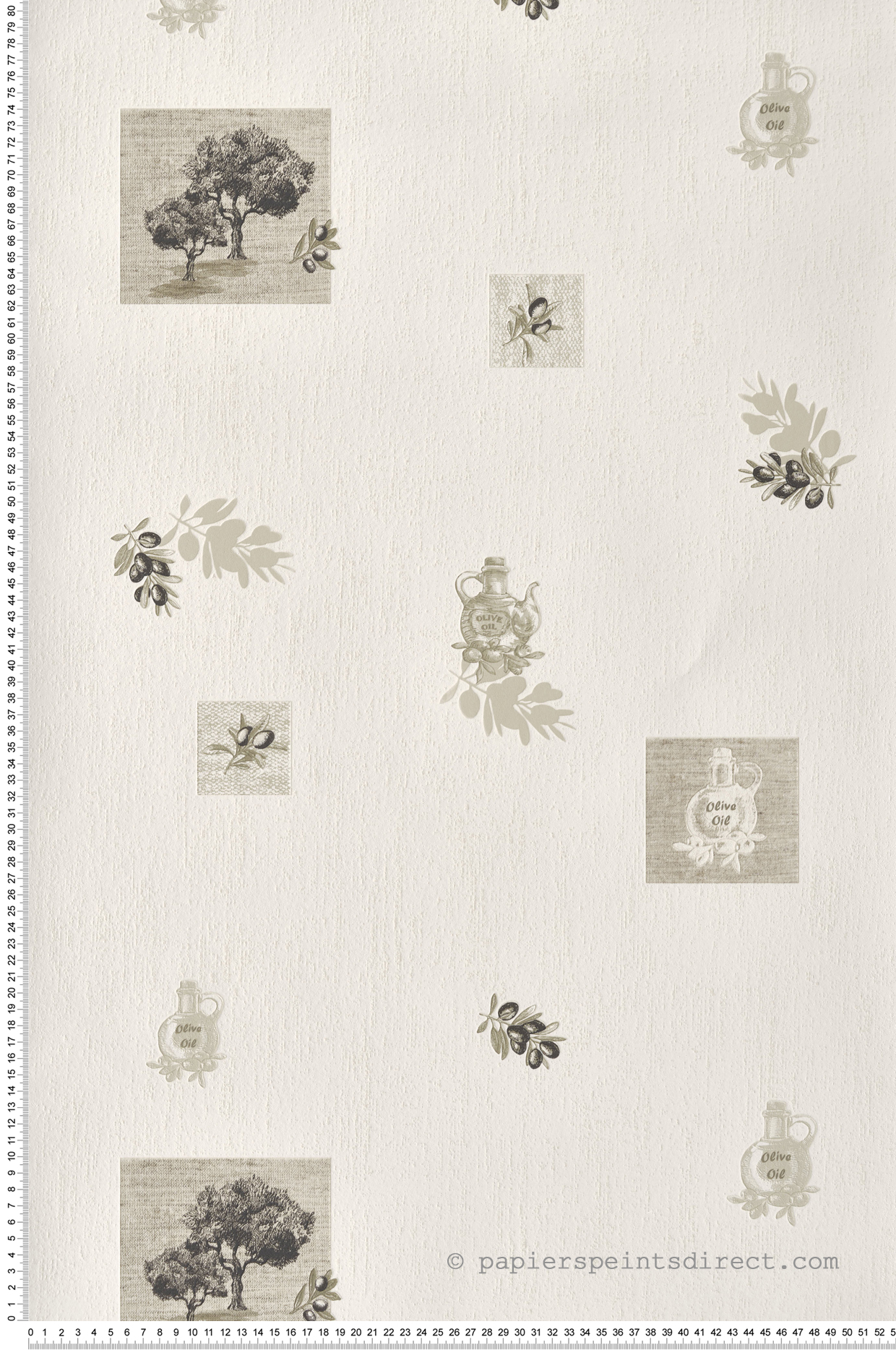 Papier peint Cuisine Olives Noires beige noir - Cuisines & Bains de Lutèce | Réf. LTC-135186009