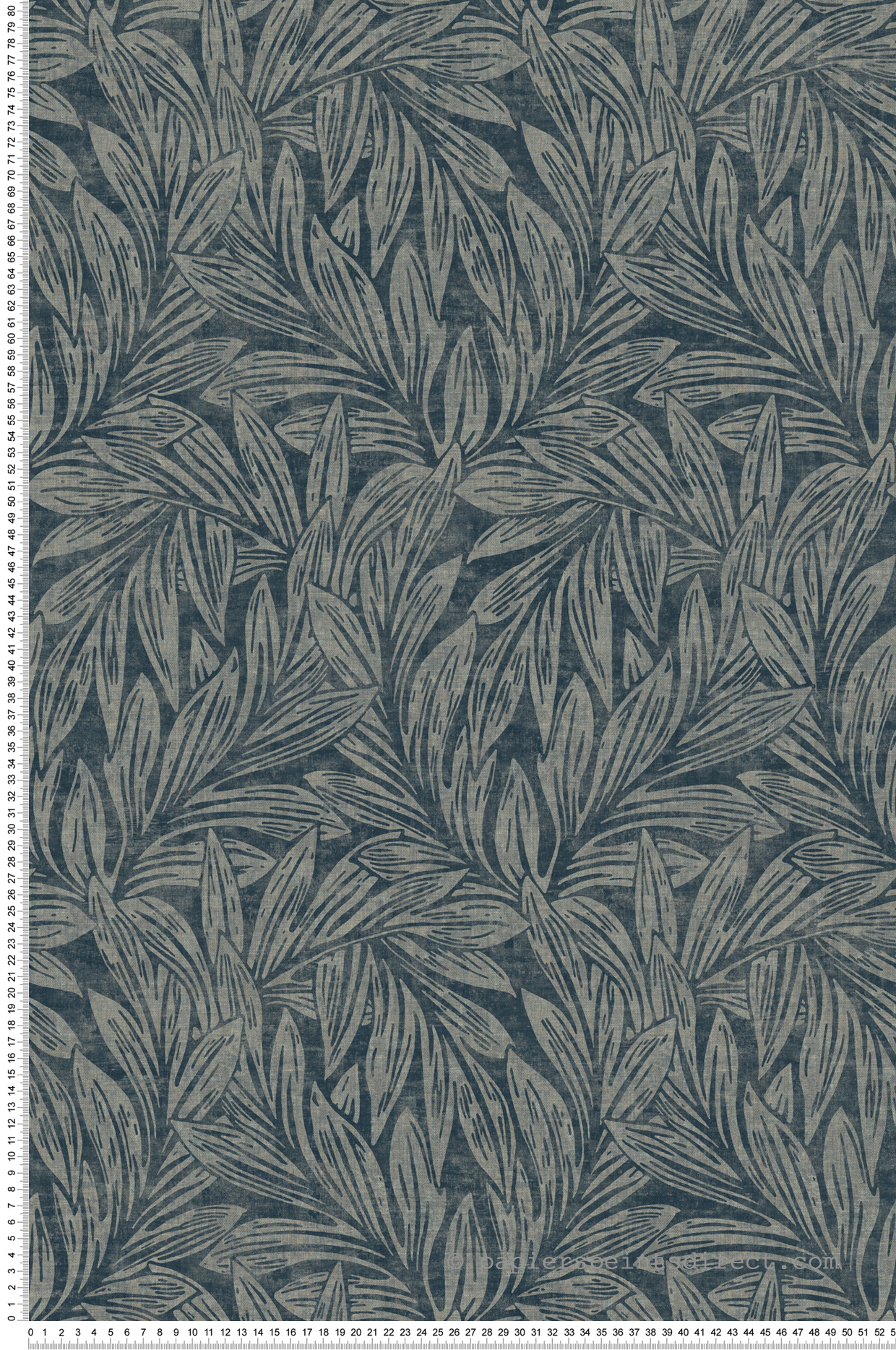 Papier peint Feuillage Danube bleu de prusse - Vienne de Casadéco | Réf. VIEN87376523