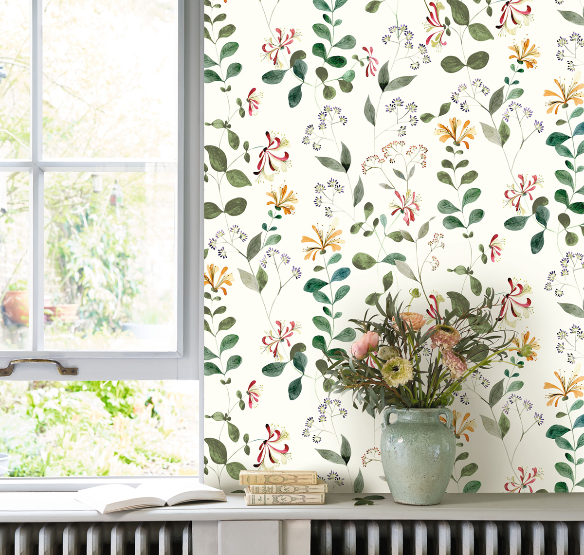 Papier peint Chèvrefeuille Sauvage vert feuille - Le Beau Jardin de Casadéco AMB2 | Réf. BJAR202557123