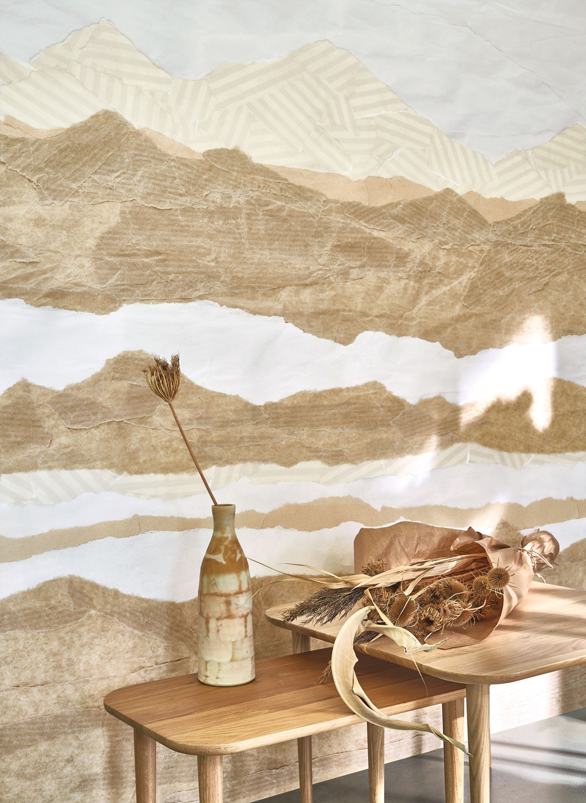 Papier peint panoramique Dune de Papier M beige 212X280 - Papercraft de Casadéco AMB2 | Réf. PAPC89661303