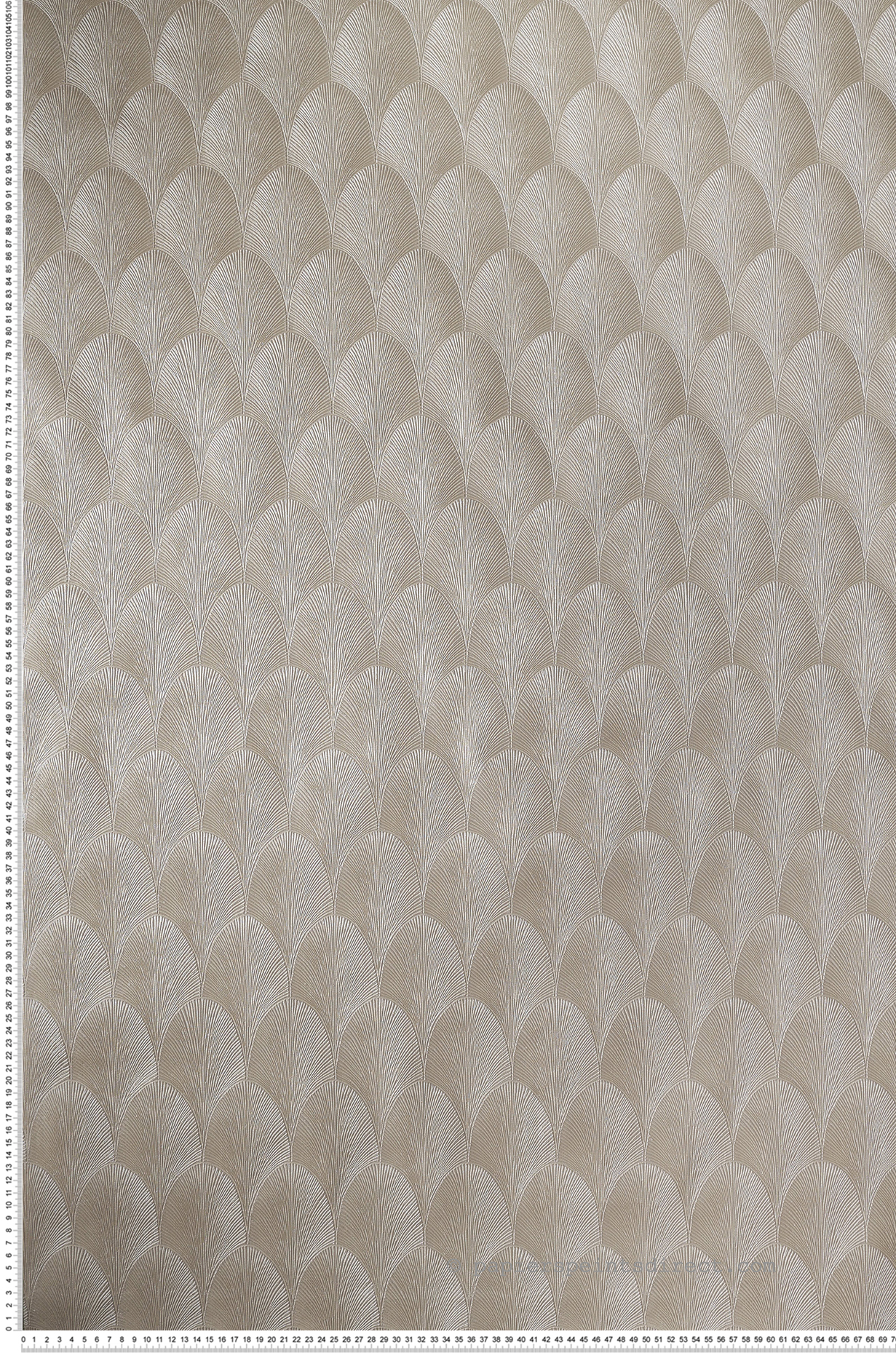 Papier peint Art Déco Tourmaline argenté - Métal de Casamance | Réf. CAS-75781426