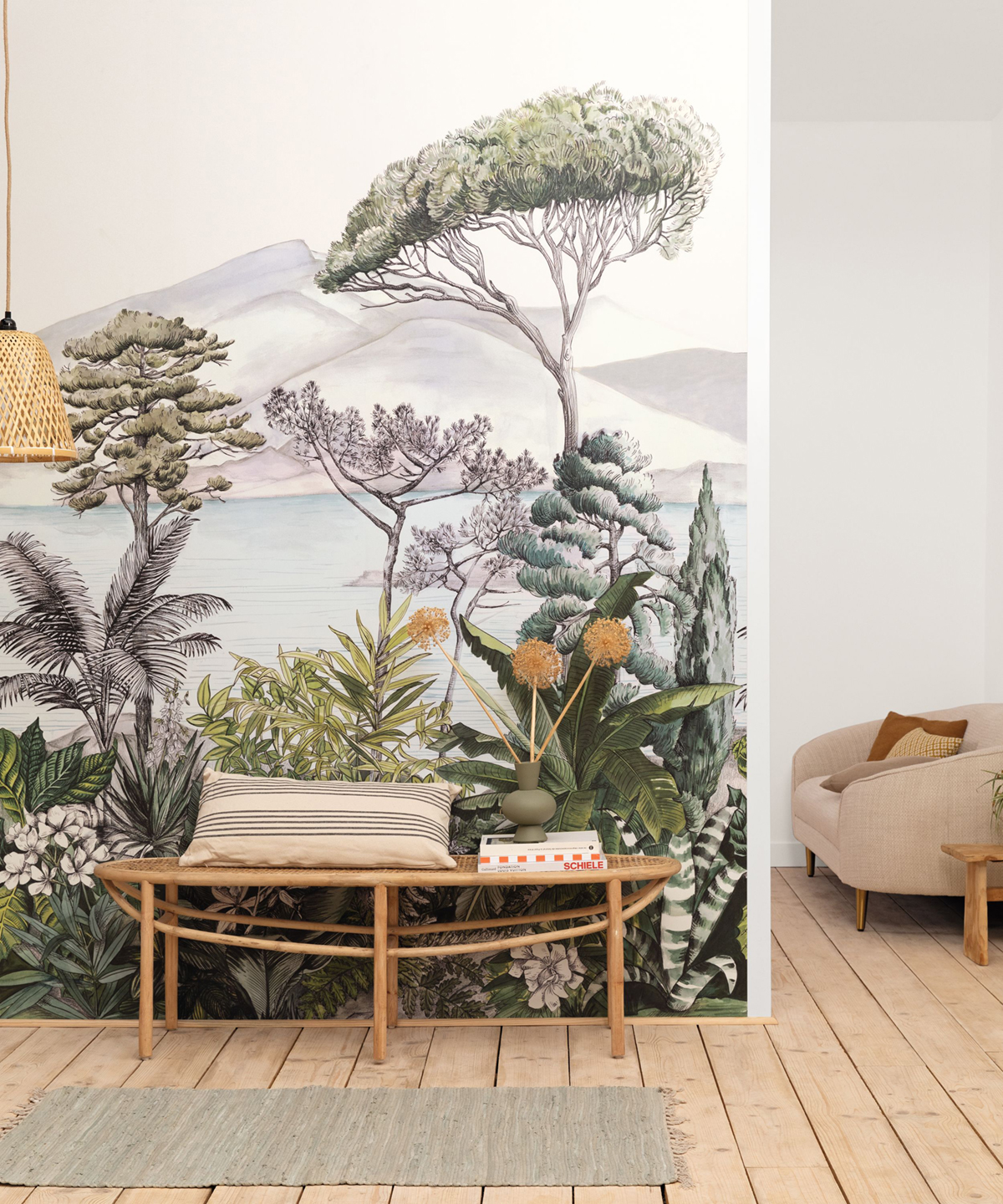 Papier peint panoramique Fresque Phoenix vert M 200x280 - Green & Co de Casélio | Réf. GCO103987003