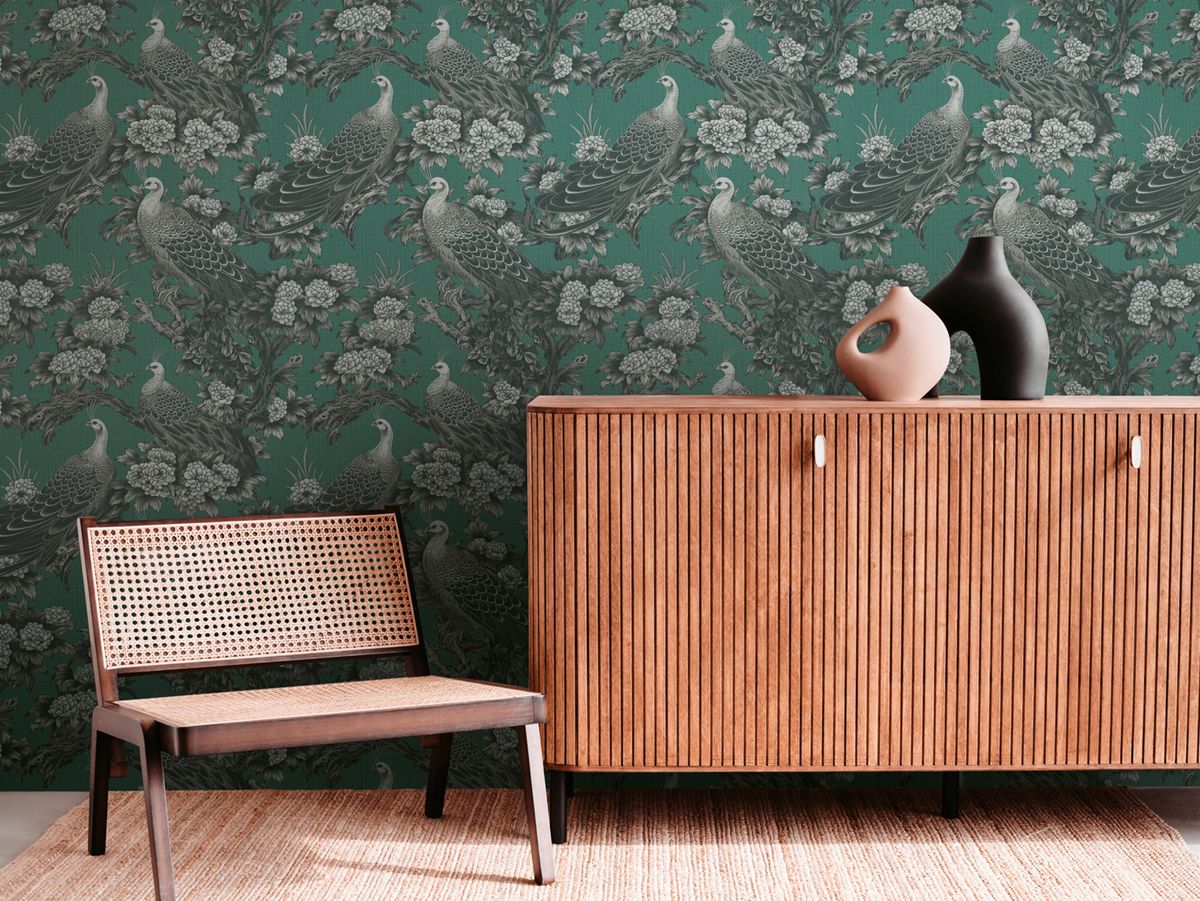 Papier peint Jardin Paon vert sapin - Metropolis Michalsky 6 de Livingwalls AMB2 | Réf. AS-399822