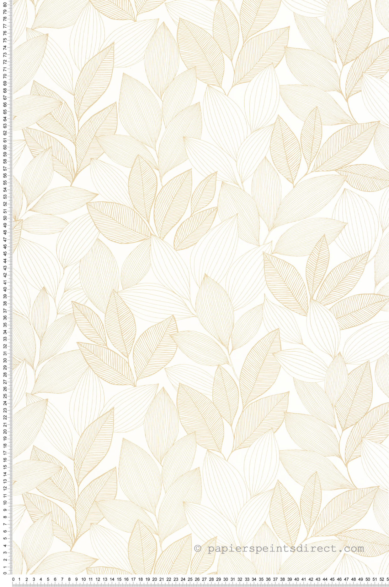 Papier peint Feuillage Little Botanica blanc doré - Moonlight 3 de Casélio | Réf. MNL3107150251