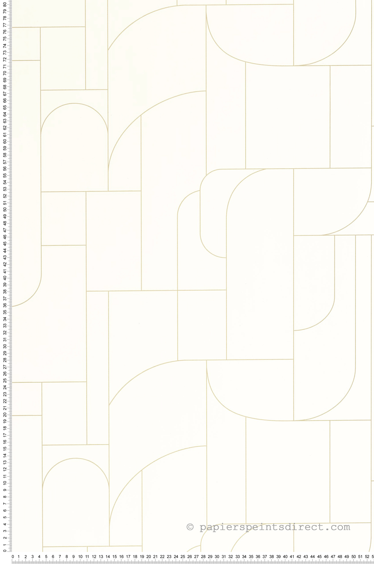 Papier peint Design Géométrie Achille blanc doré - Maison Siméon de Casélio | Réf. MSI107390199