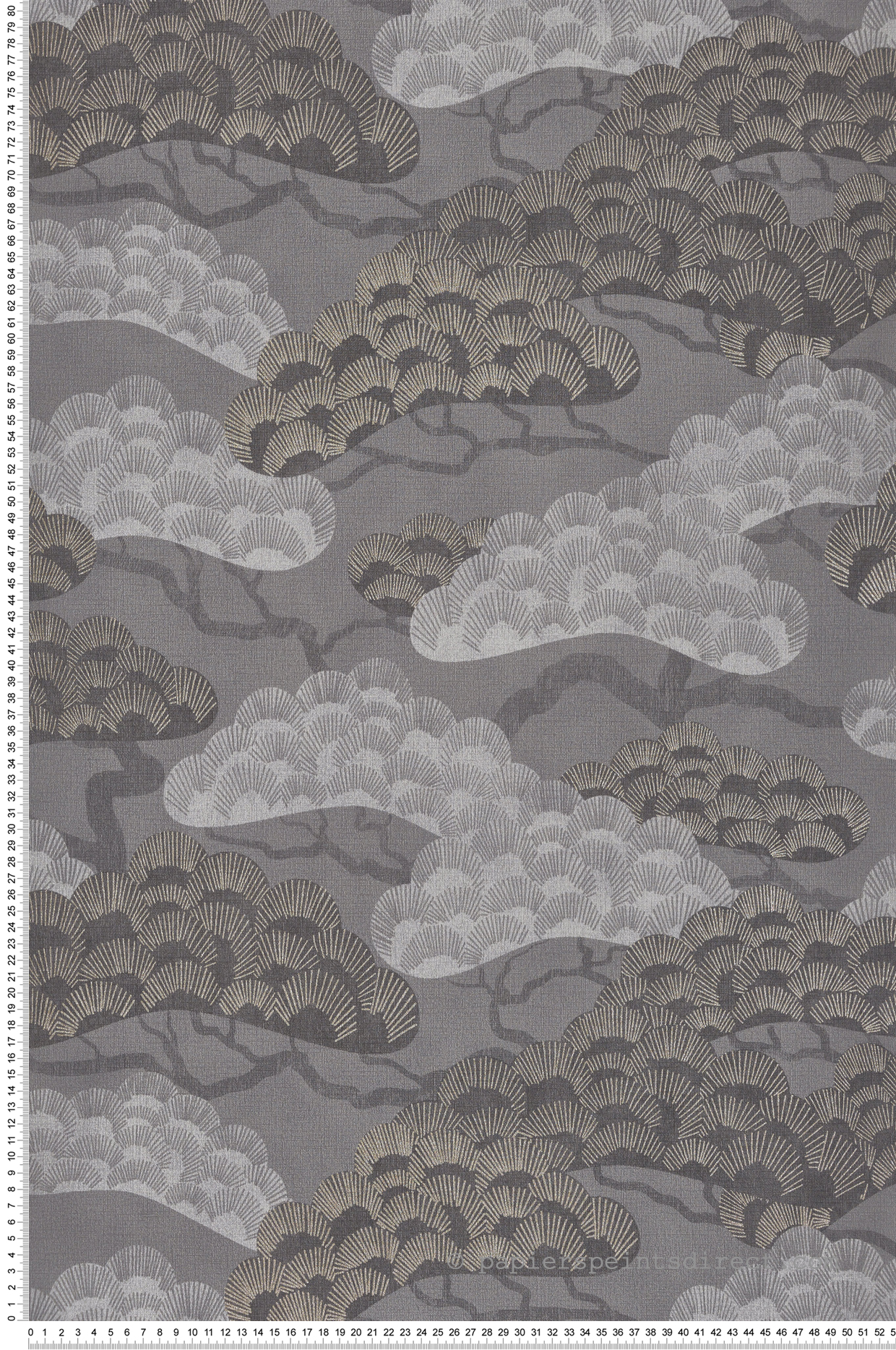 Papier Peint Japonais Bonsaï gris foncé - Elégance d'Ugépa | Réf. UGP-M64419