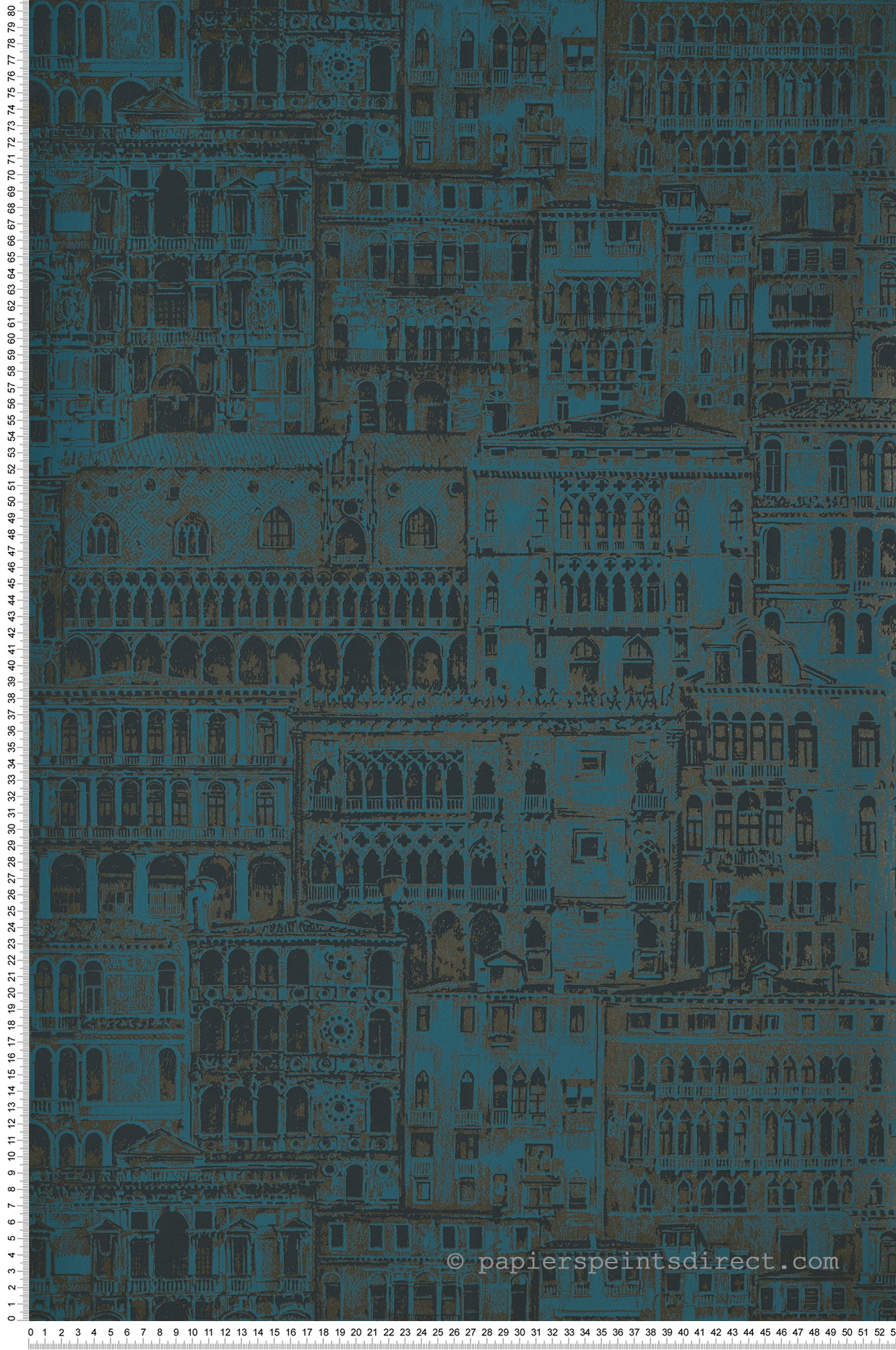 Papier peint Ville Edifice bleu paon - Montsegur de Casadéco | Réf. MTSE86056624