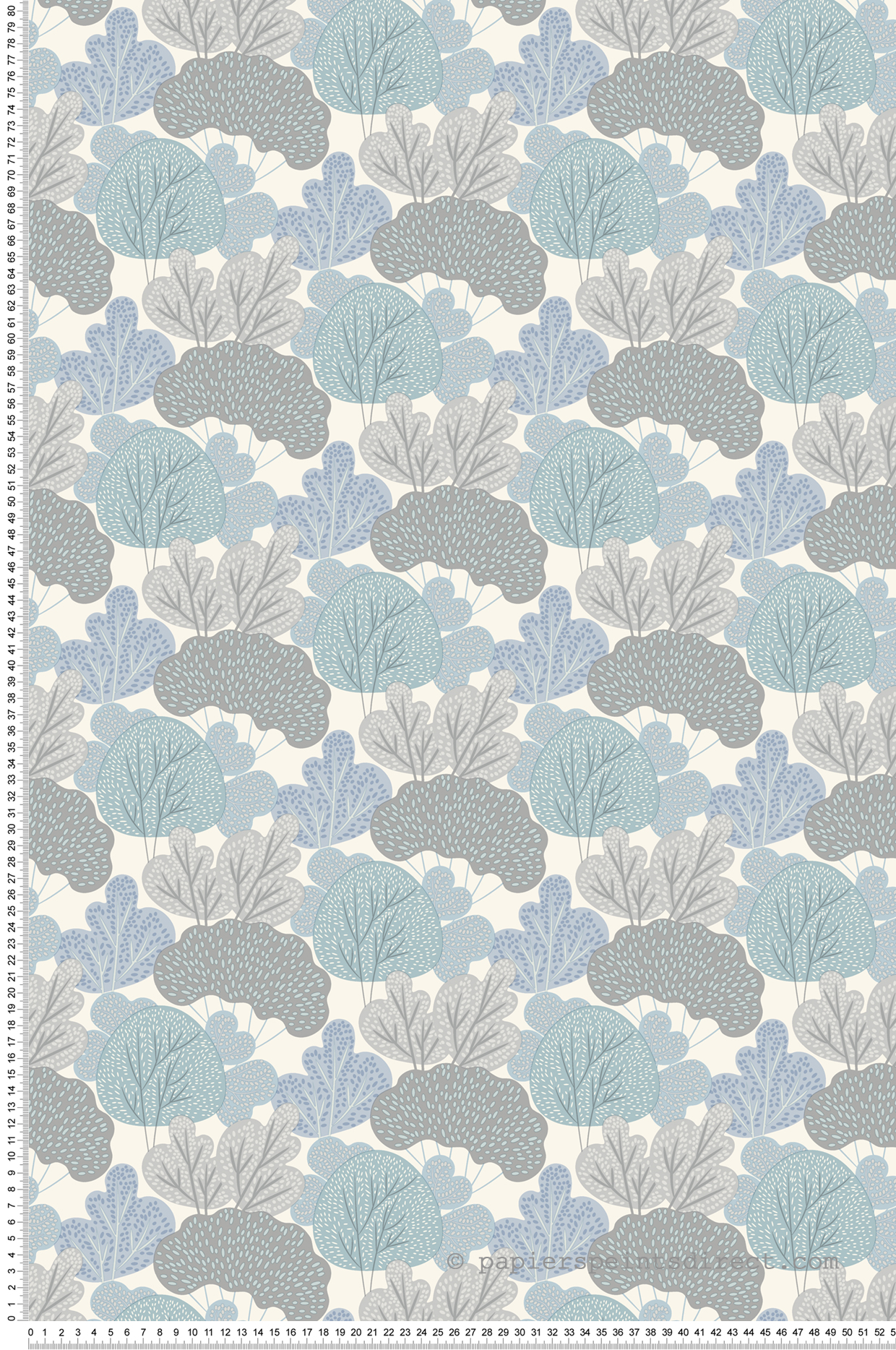 Papier peint Arbre Petit Bois bleu et vert - La belle histoire d'Ugépa | Réf. UGP-A96801