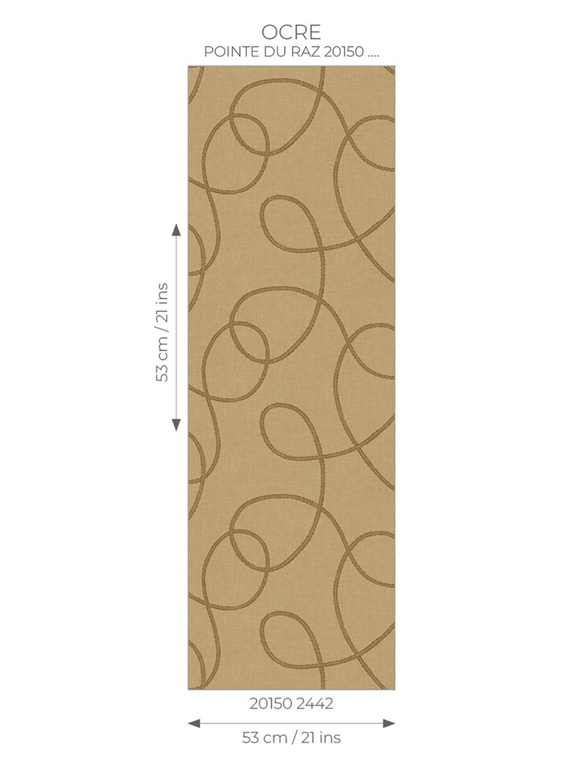 Papier peint Corde Pointe du Raz beige doré - Seaside de Casadéco AMB7 | Réf. SEAS201502442