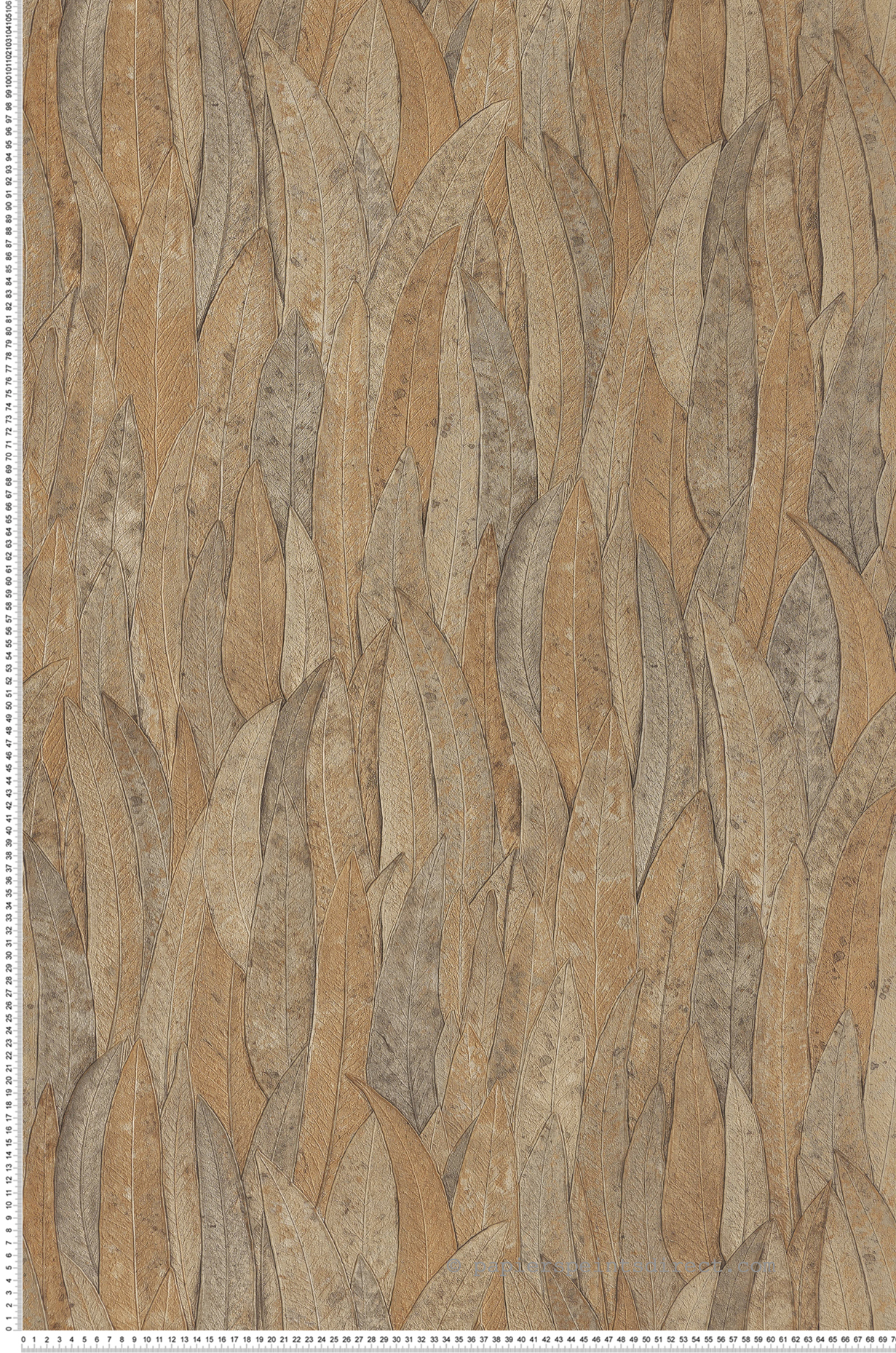 Papier peint Feuille Neluwa brun - Golfe du Bengale de Casamance | Réf. CAS-75961120