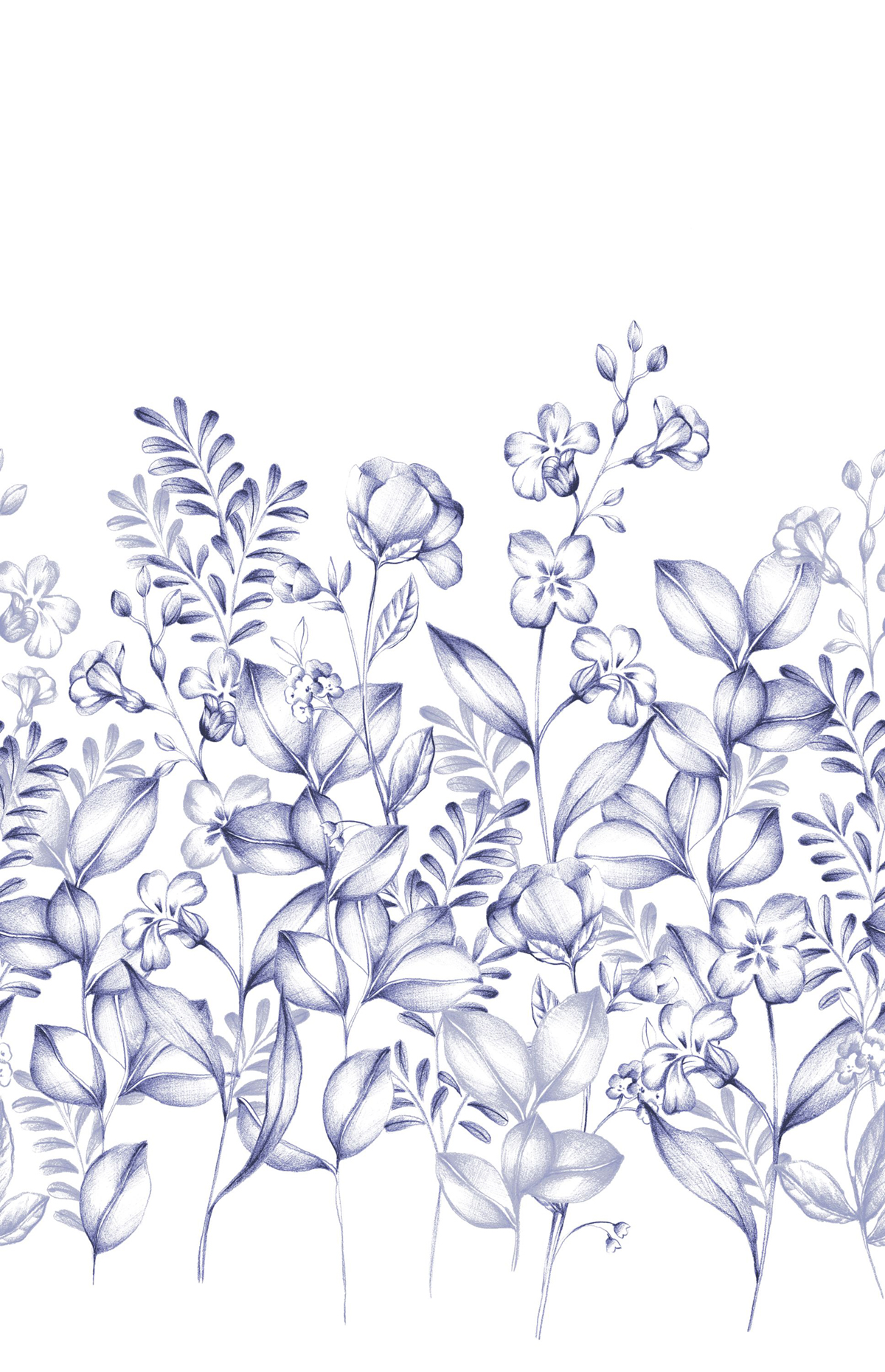 Papier peint panoramique Flowers Field Bleu L 200X310 - Pimp My Wall de Casélio | Réf. PMW104626004