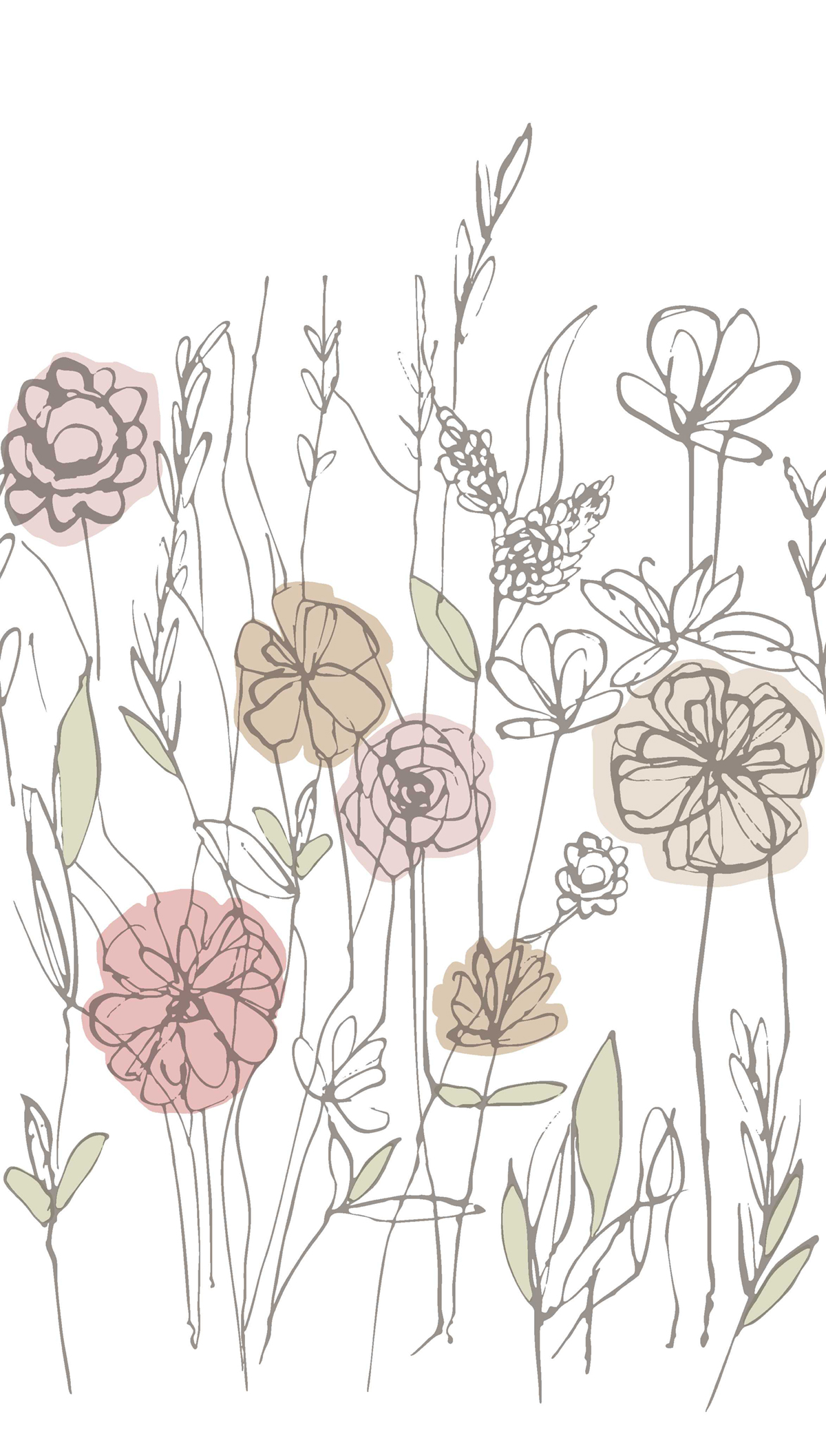 Papier peint Panoramique Poussée de Fleurs pastel - Poésie de Lutèce | Réf. LTC-51252303
