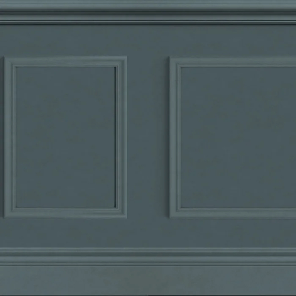 Papier peint Soubassement Moulure Petit Salon bleu pétrole - Moulures & Co de Casadéco | Réf. MOCO200456833