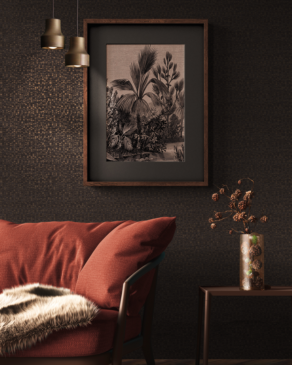 Papier peint Ethnique Barbuda charbon doré - Antigua d'A.S. Création AMB2 | Réf. SP15937