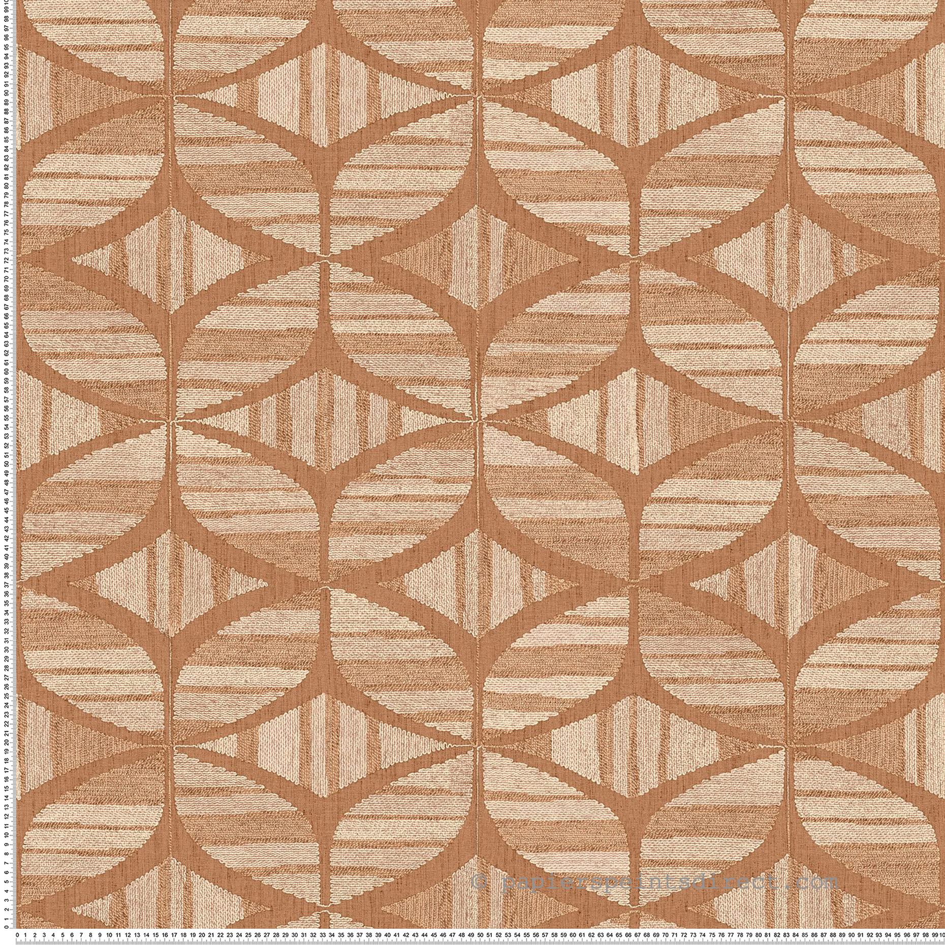 Papier peint Géométrie Tressée Filandra terracotta - Broderies de Casamance | Réf. CAS-76982650