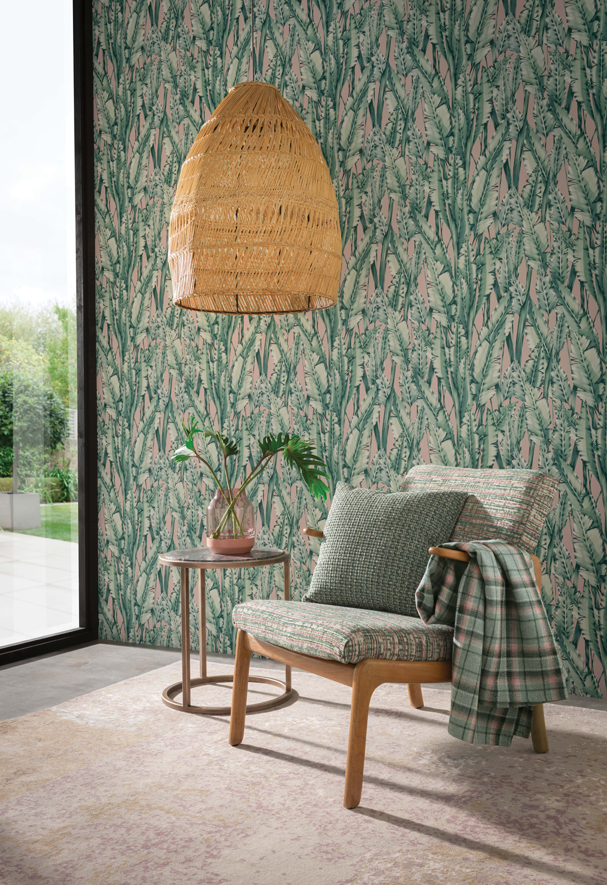 Papier peint Feuille Tiger Leaf blush  - Folium de Osborne & Little AMB | Réf. OSB-W7333-01