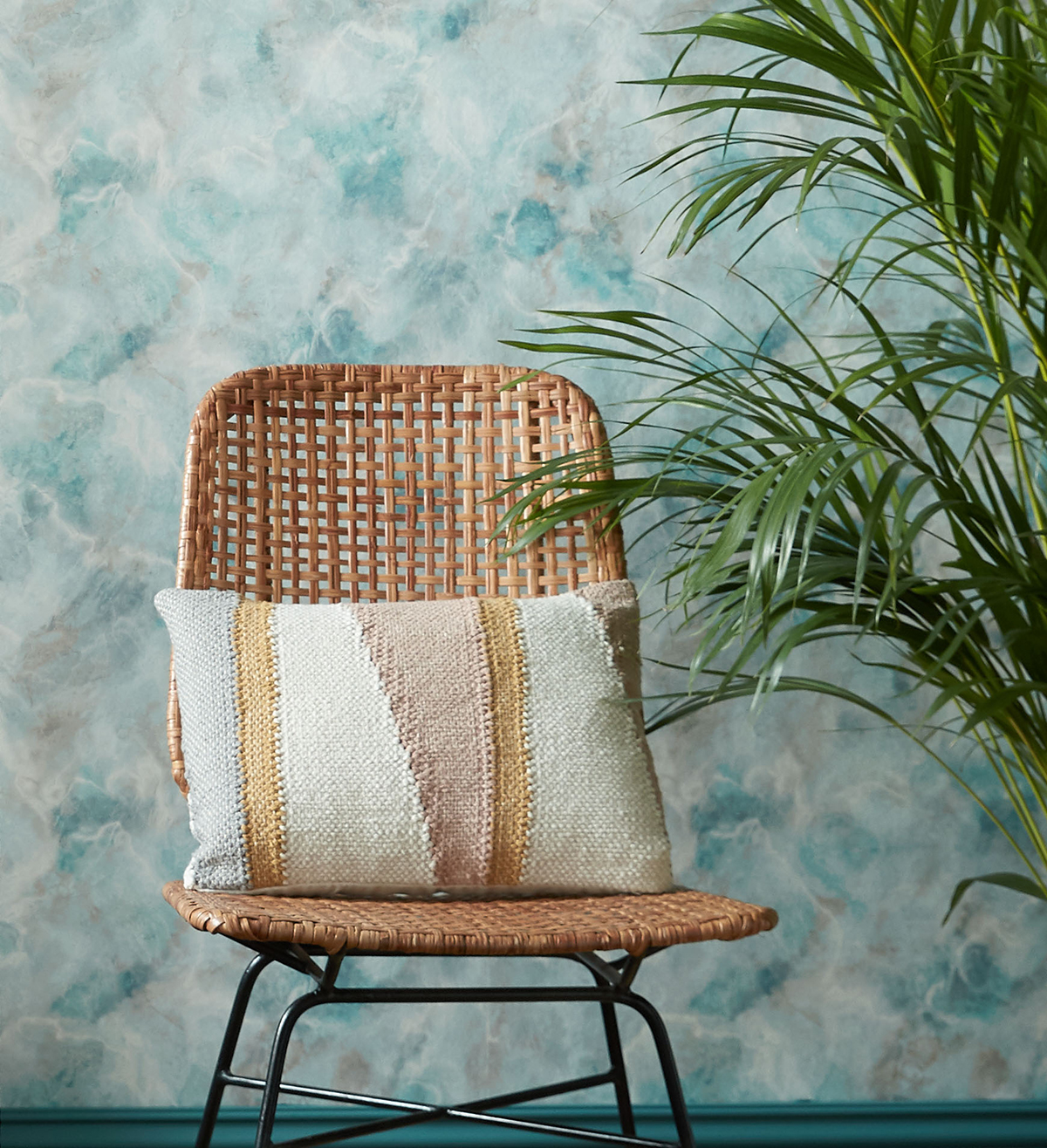 Papier peint Pierre Quartz vert - Willow d'Initiales | Réf. INI-00815001