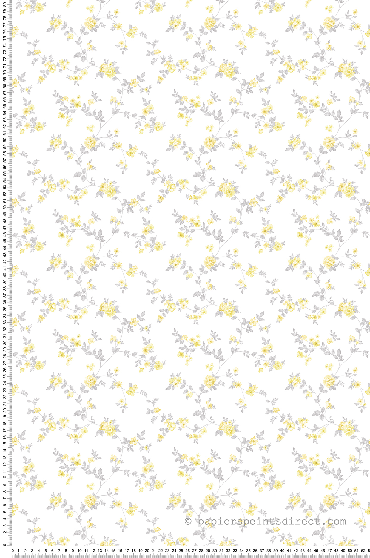 Papier peint Fleur Délicate jaune gris - Mini Prints de Lutèce | Réf. LTC-G56650