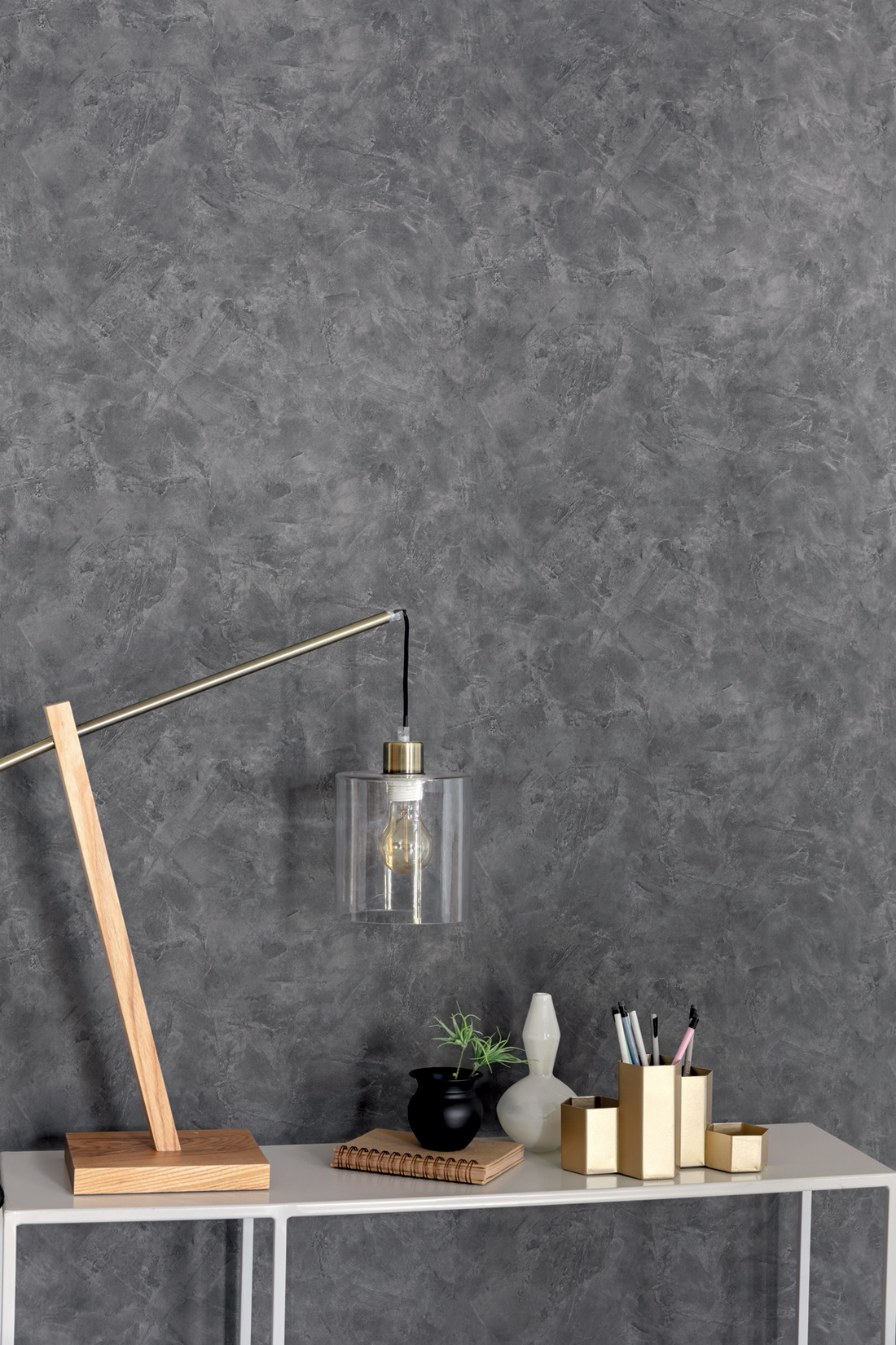 Papier peint Effet béton gris ardoise - Patine de Casélio | Réf. PAI100229781