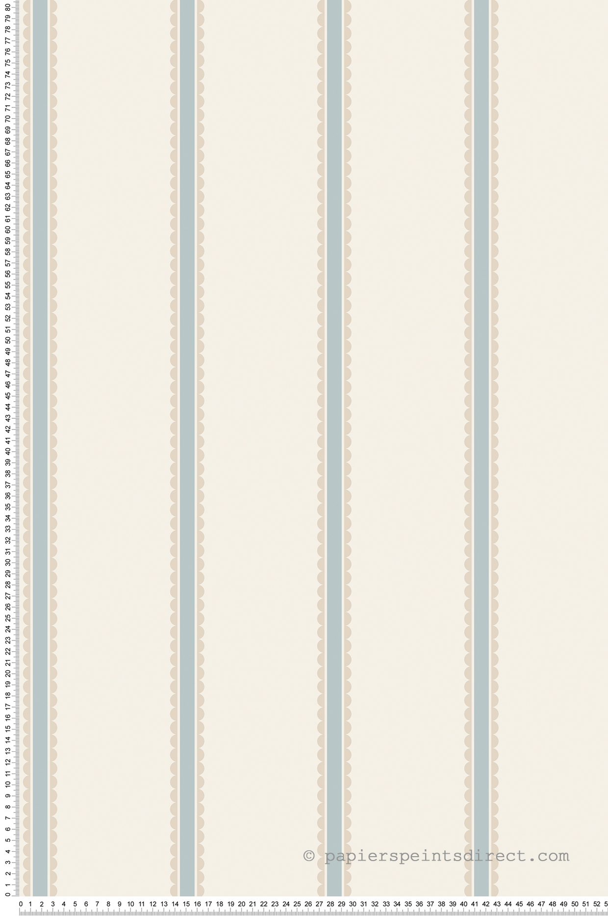 Papier peint Rayures Arrondi Enfant bleu beige - Imagine de Lutèce | Réf. LTC-DL27578